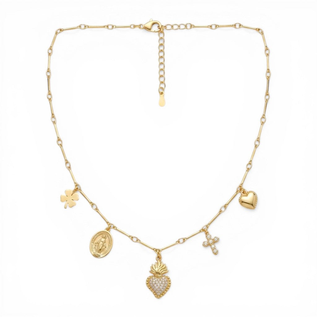 Collana Iconic Charms con Cuore Sacro In Acciaio Inossidabile
