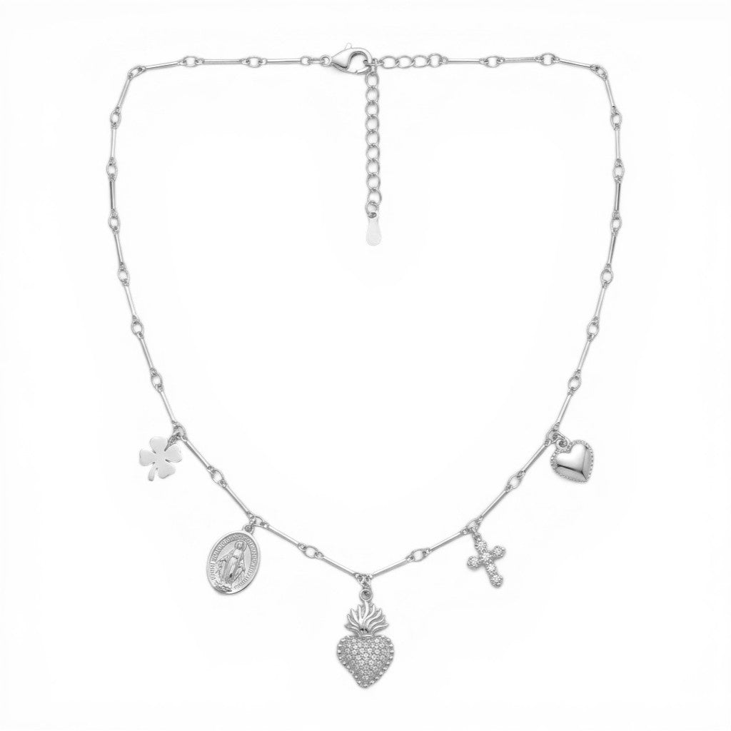 Collana Iconic Charms con Cuore Sacro In Acciaio Inossidabile