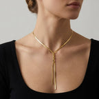 Collana a Y Snake Intrecciata In Acciaio Inossidabile