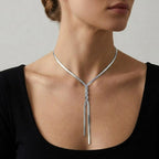 Collana a Y Snake Intrecciata In Acciaio Inossidabile