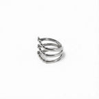 Anello Fascia Multipla Aperta con Dettaglio a Perline In Acciaio Inossidabile