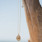 Collana Medaglia Martellata con Cuore e Stelle In Acciaio Inossidabile