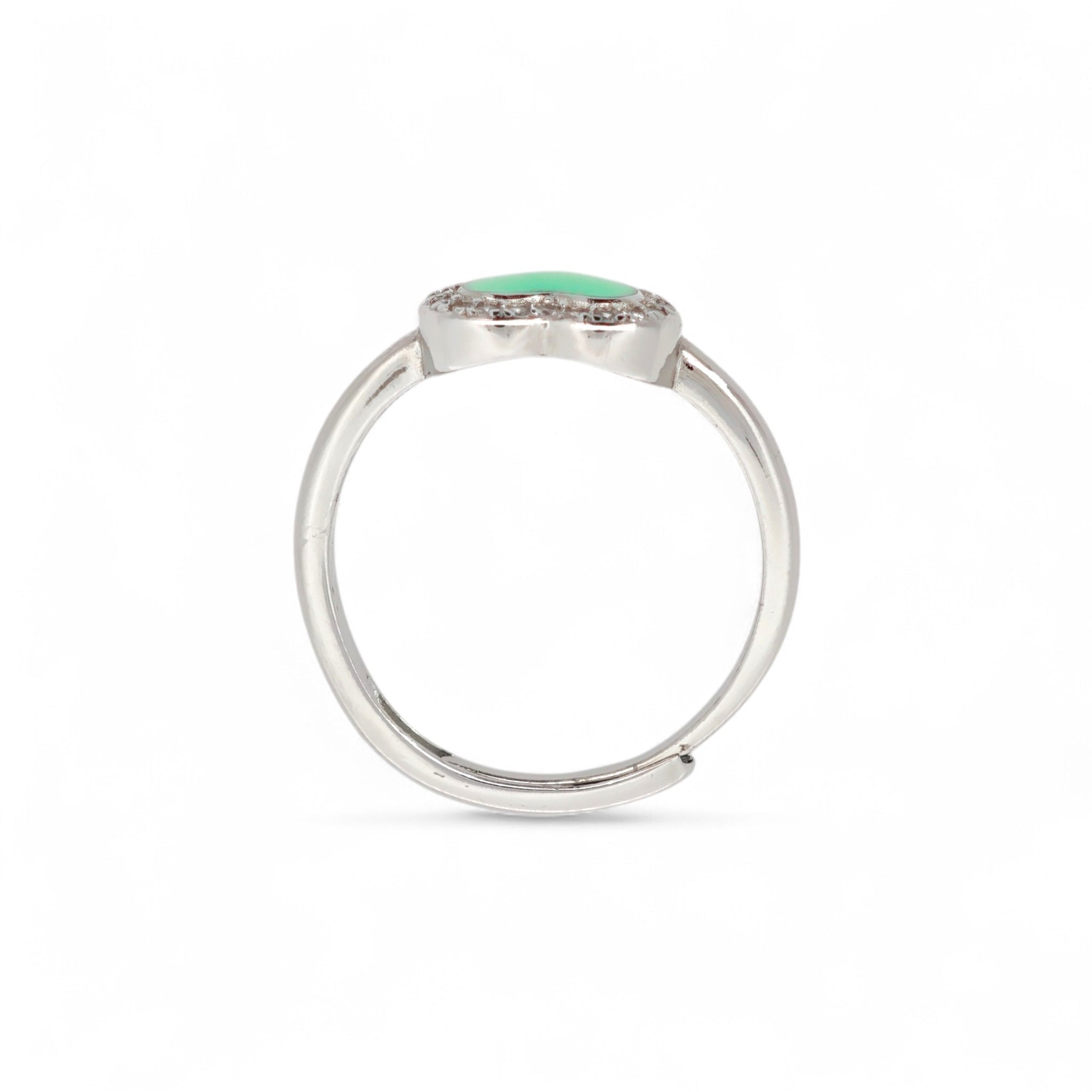 Anello Cuore Smaltato e Zirconi Argento