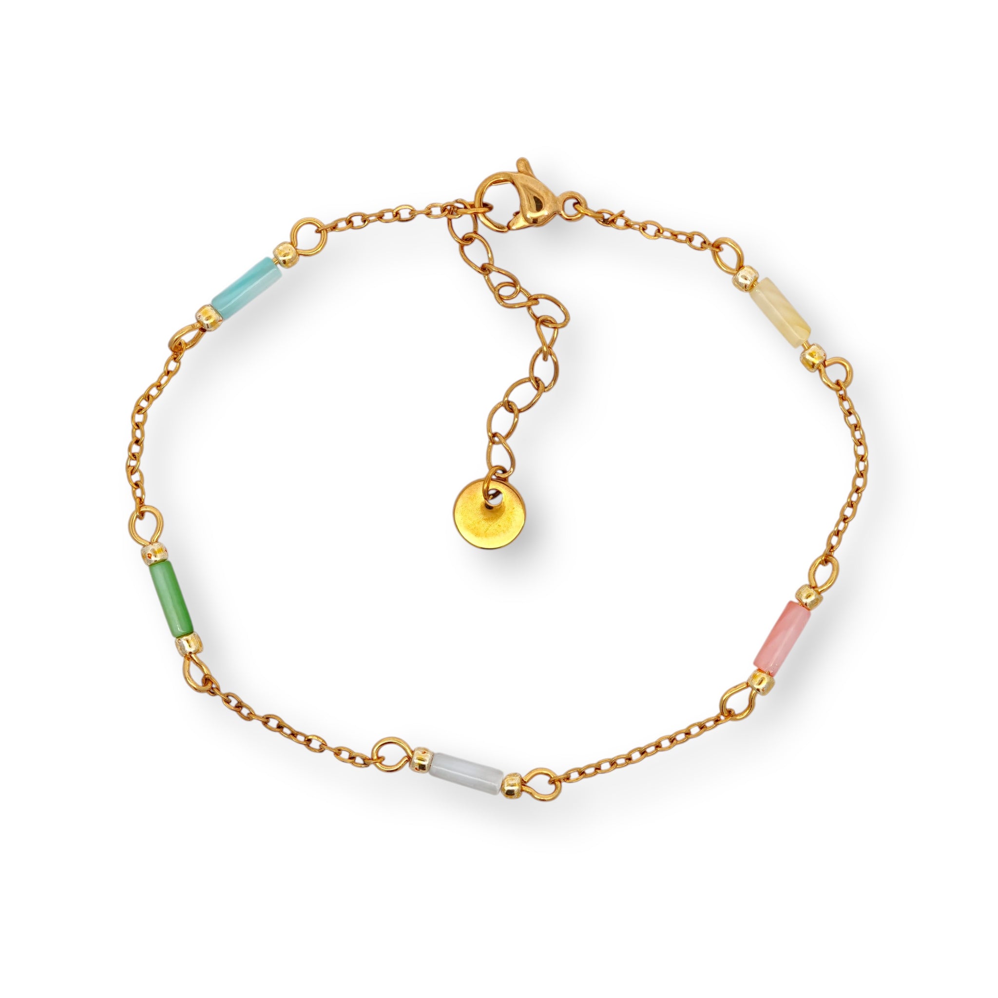Bracciale con Cilindri Colorati Acciaio