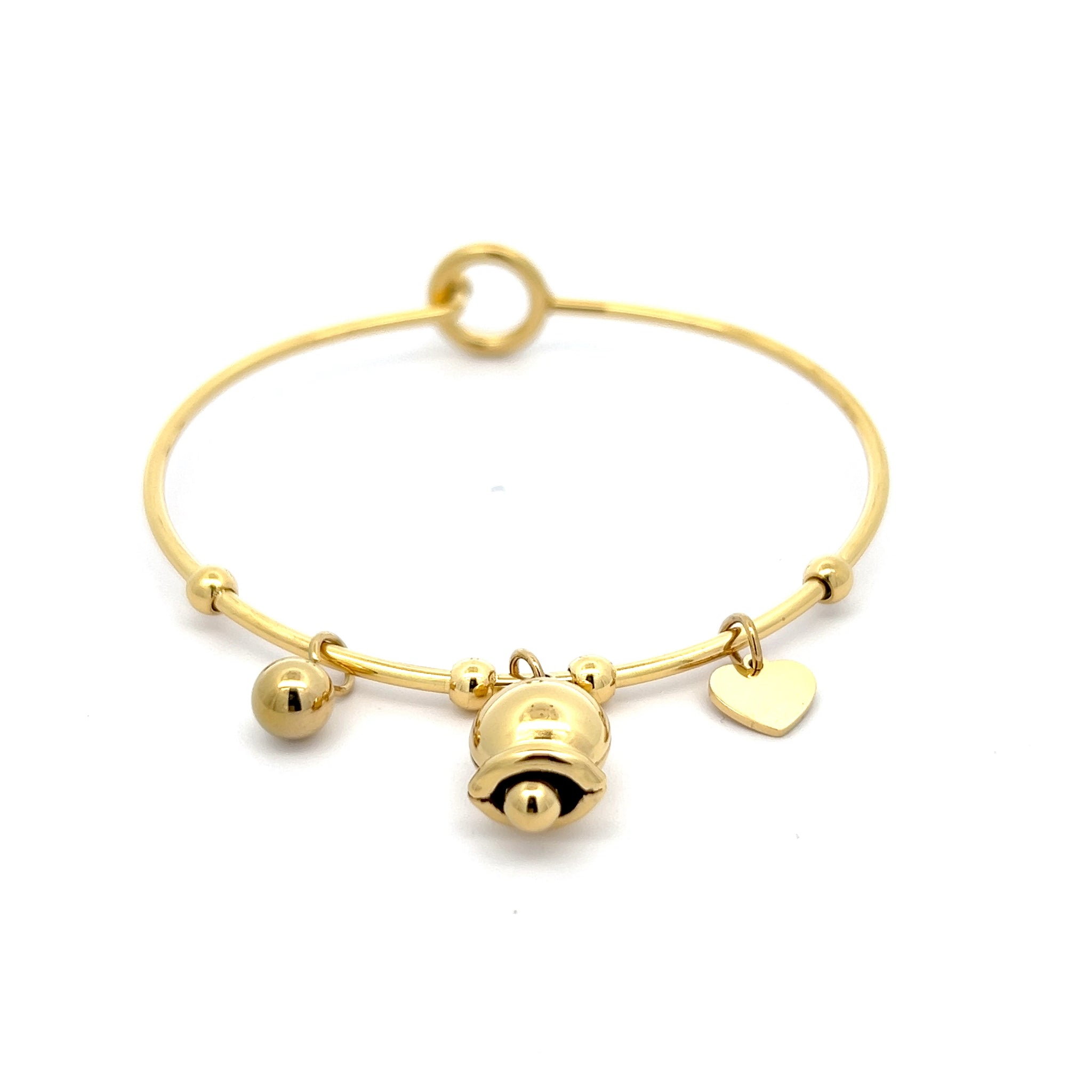 BRACCIALE CHARM IN ACCIAIO CON CAMPANELLA