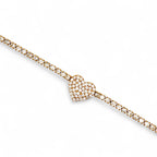 Bracciale Cuore con Zirconi in Acciaio