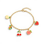 Bracciale con Charms Frutta Smaltati In Acciaio Inossidabile
