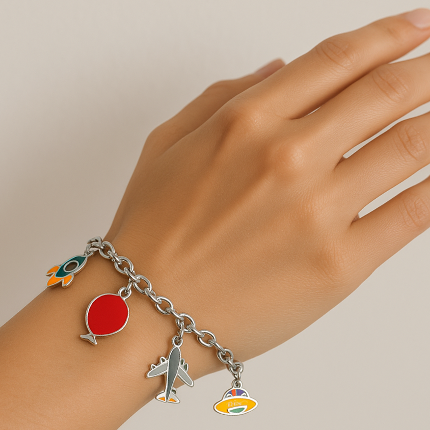 Bracciale Charms Viaggi Acciaio