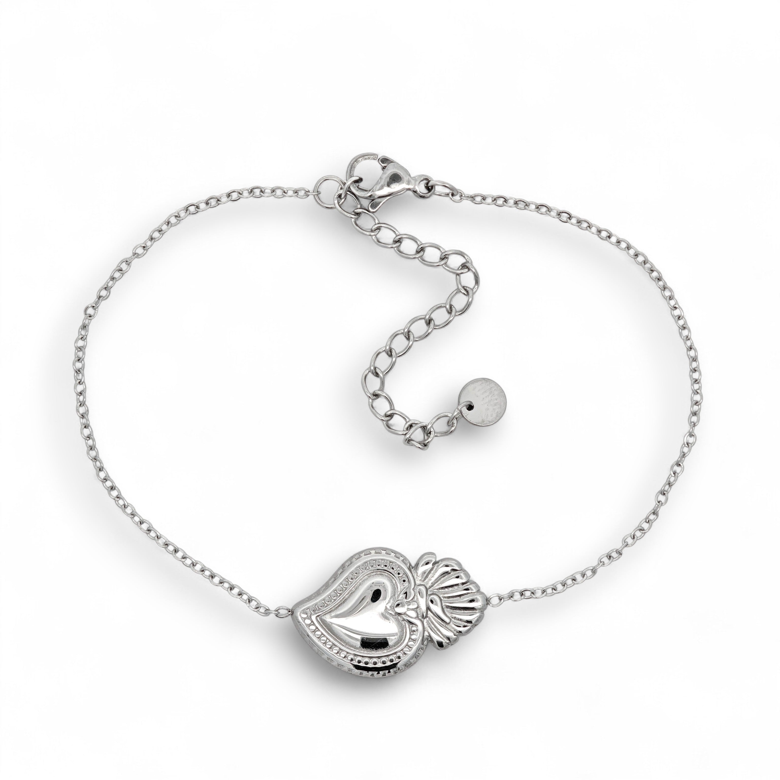 Bracciale Sacro Cuore Intagliato In Acciaio Inossidabile