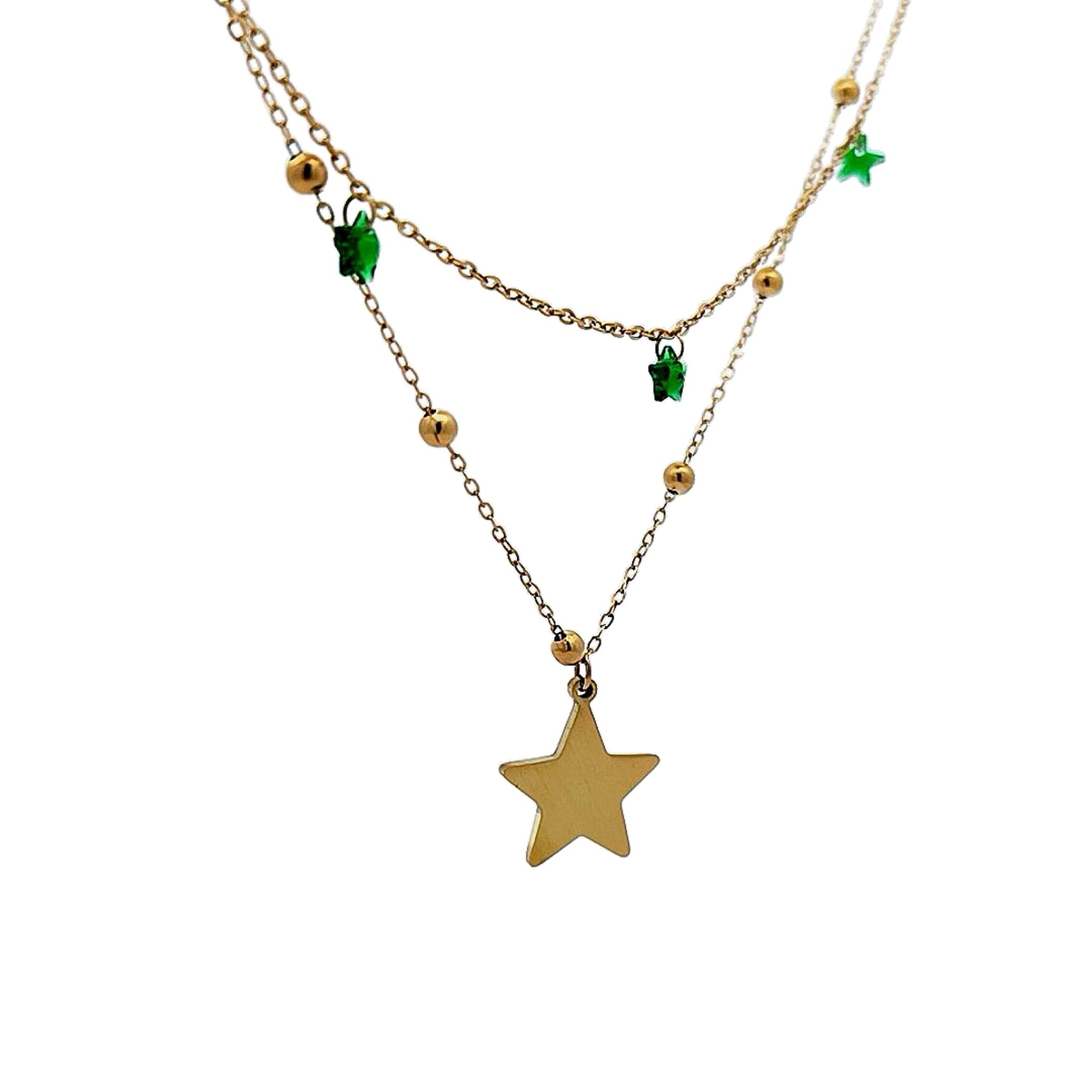 COLLANA CON STELLE IN ACCIAIO