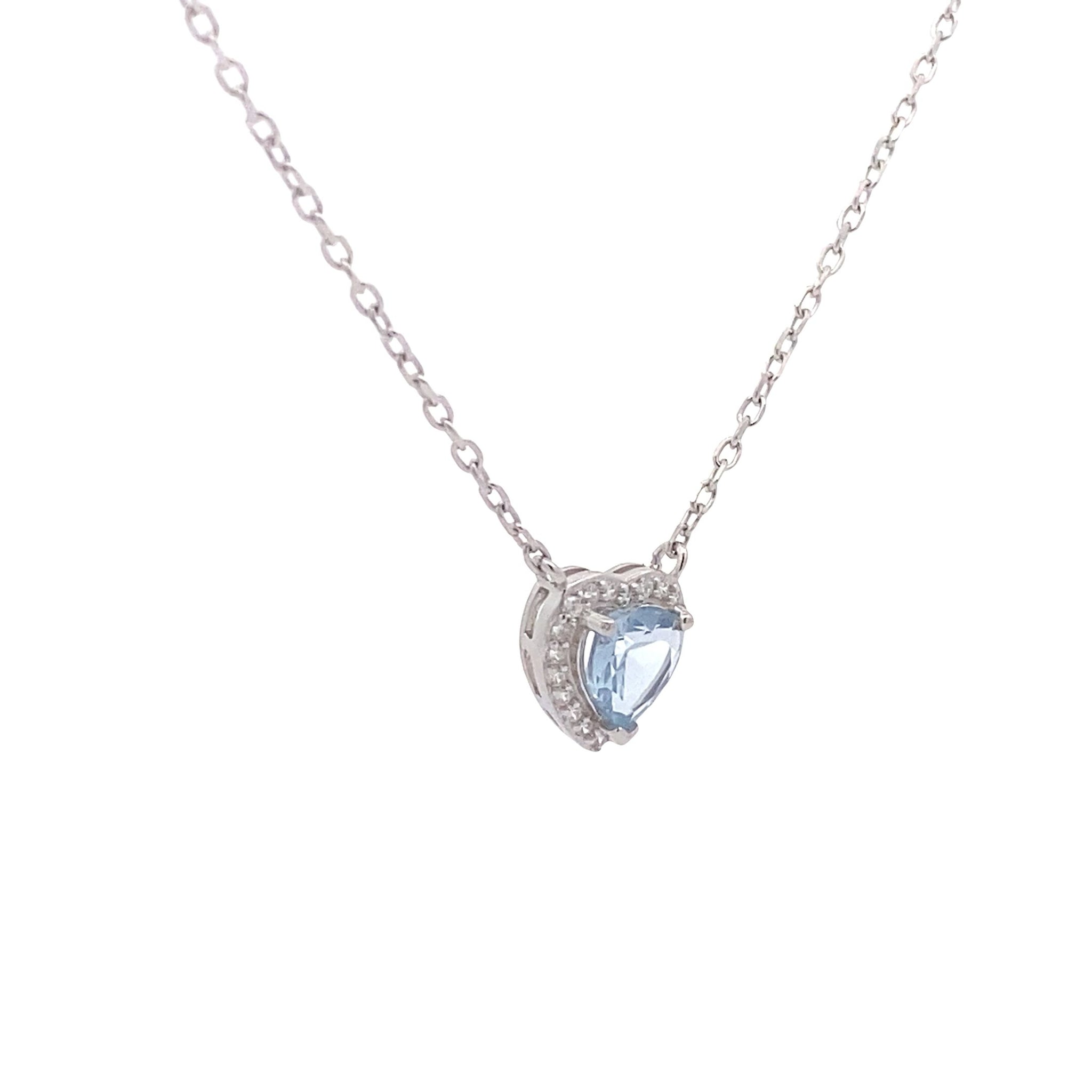 COLLANA CON CUORE AZZURRO IN ARGENTO 925