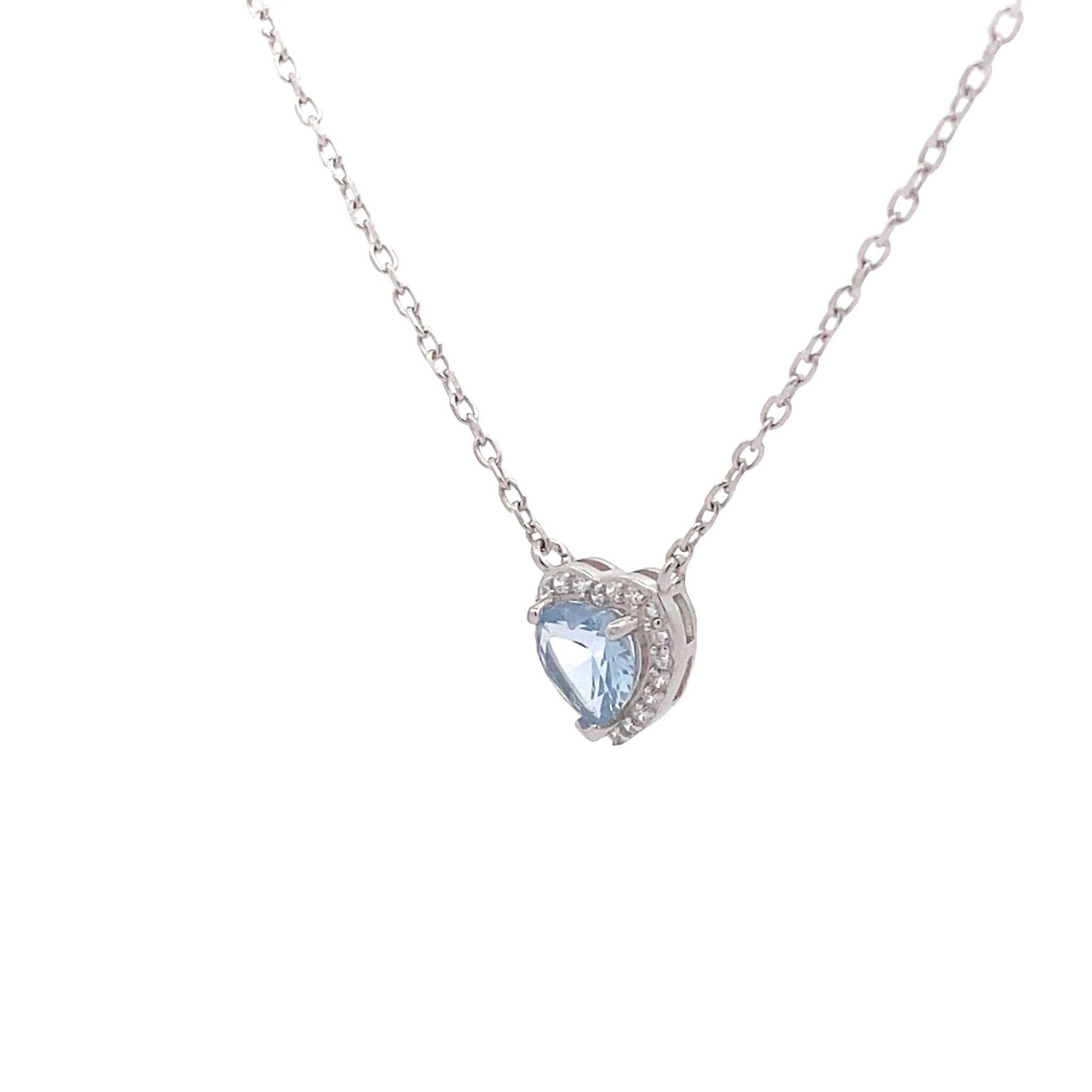 COLLANA CON CUORE AZZURRO IN ARGENTO 925