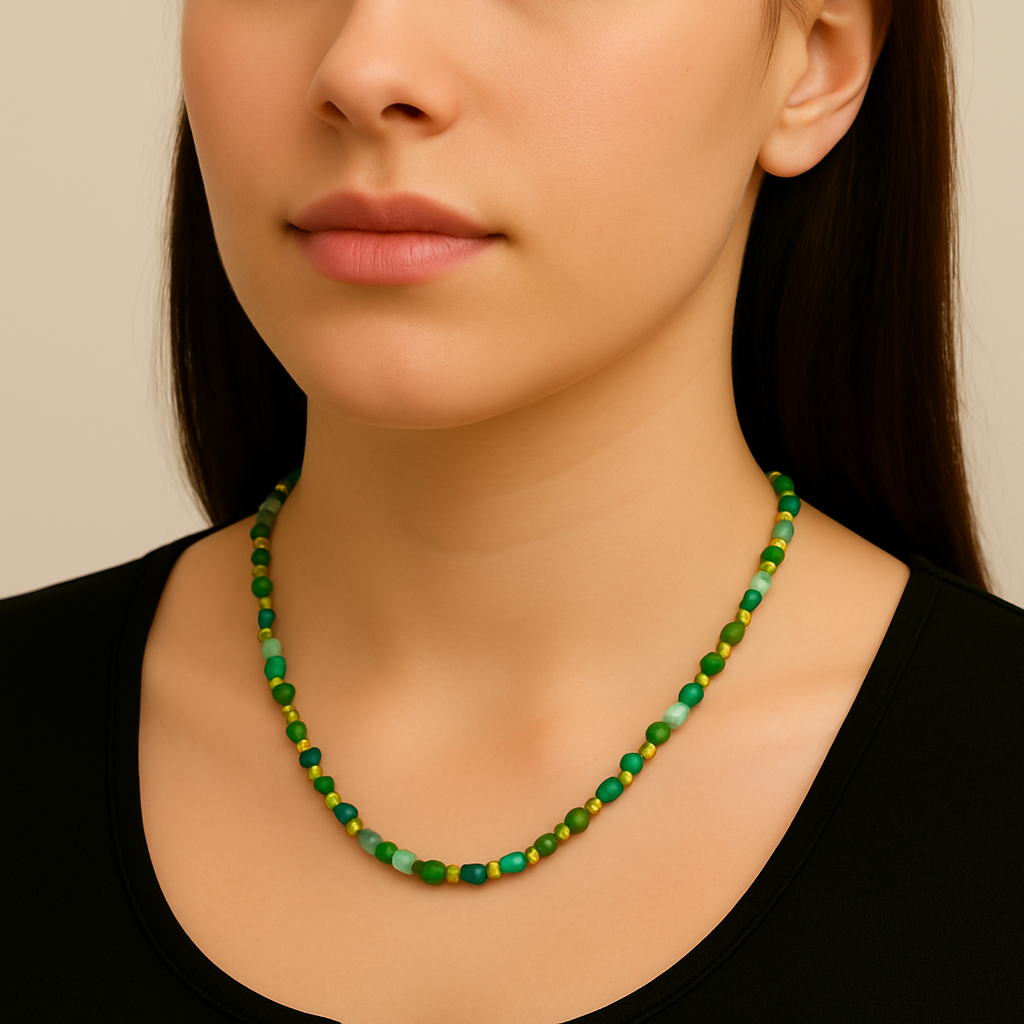 Collana Acciaio Perline Colorate