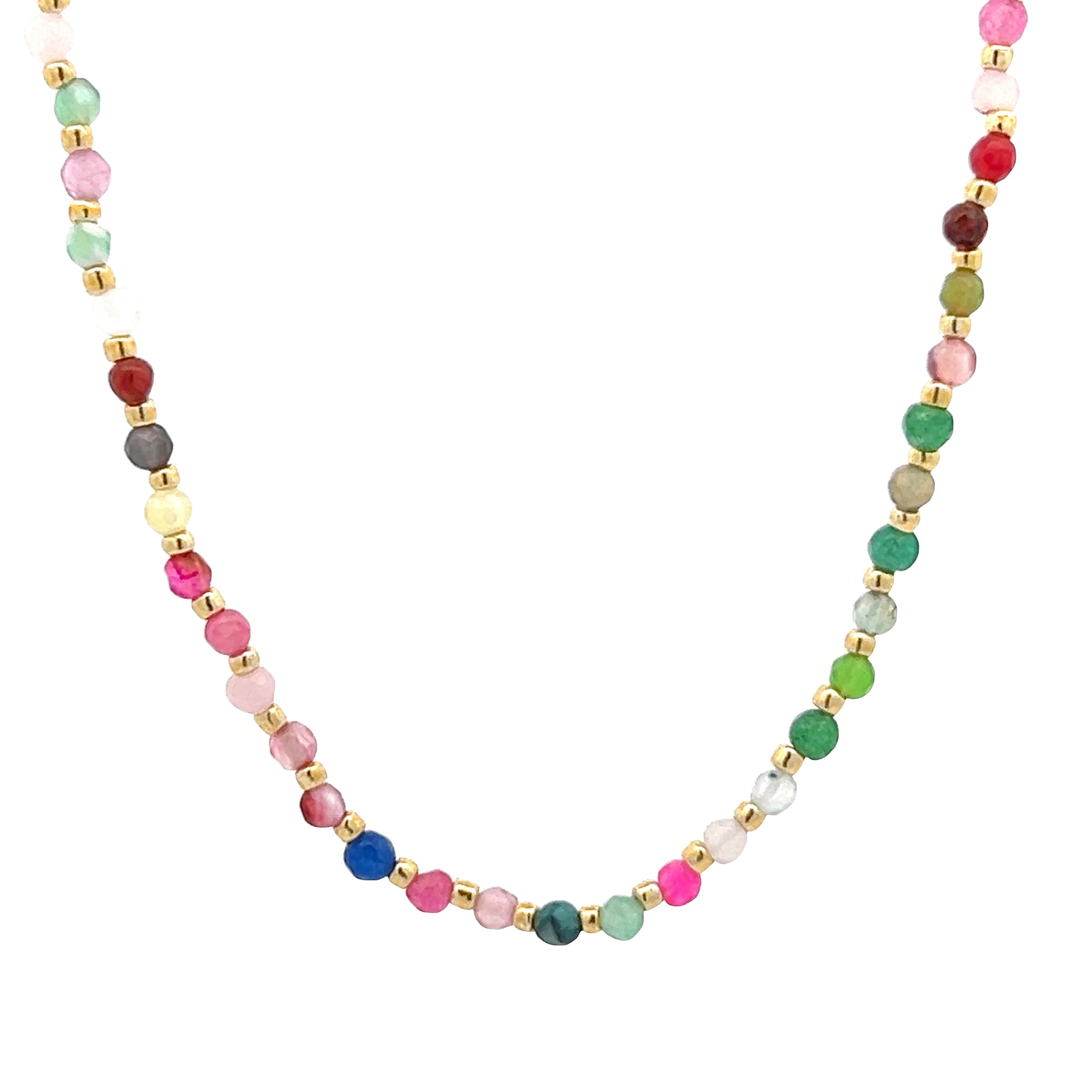 COLLANA CON PIETRE SEMIPREZIOSE MULTICOLR  IN ACCIAIO