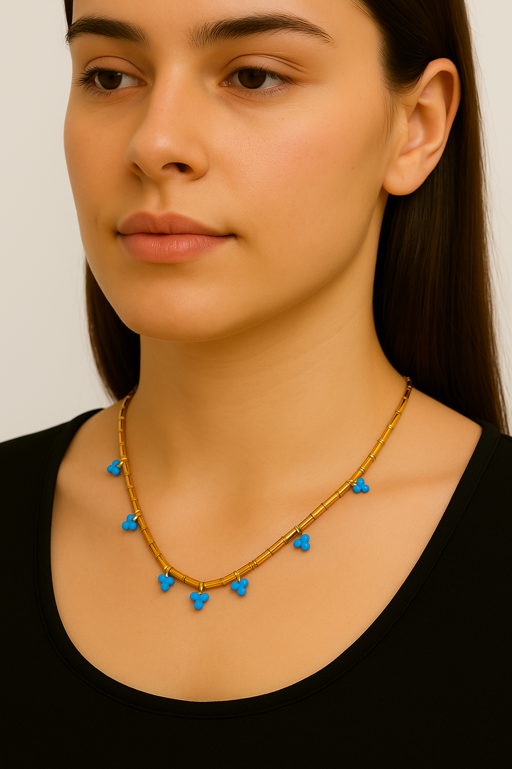 Collana Perle Multicolor Acciaio