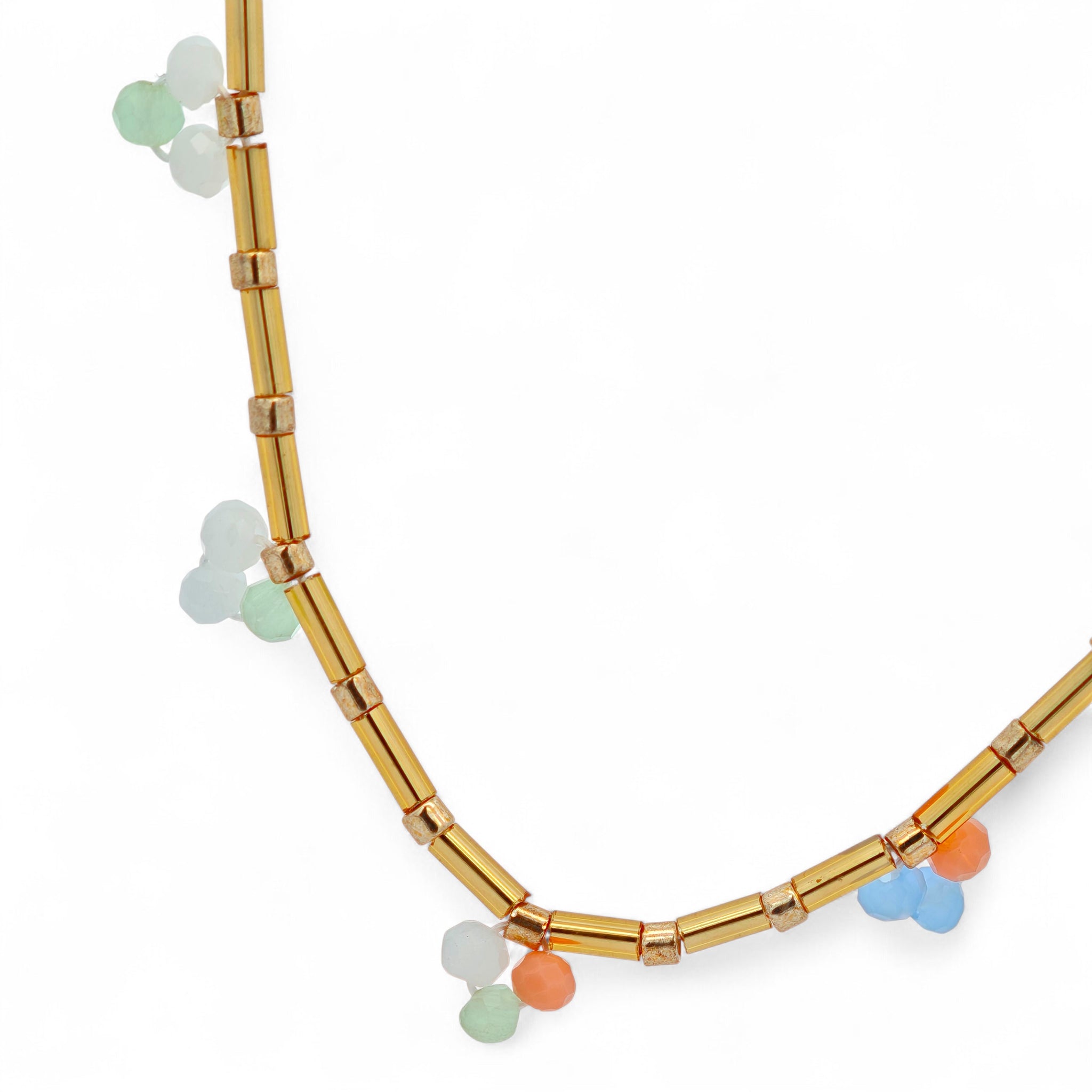 Collana Perle Multicolor Acciaio