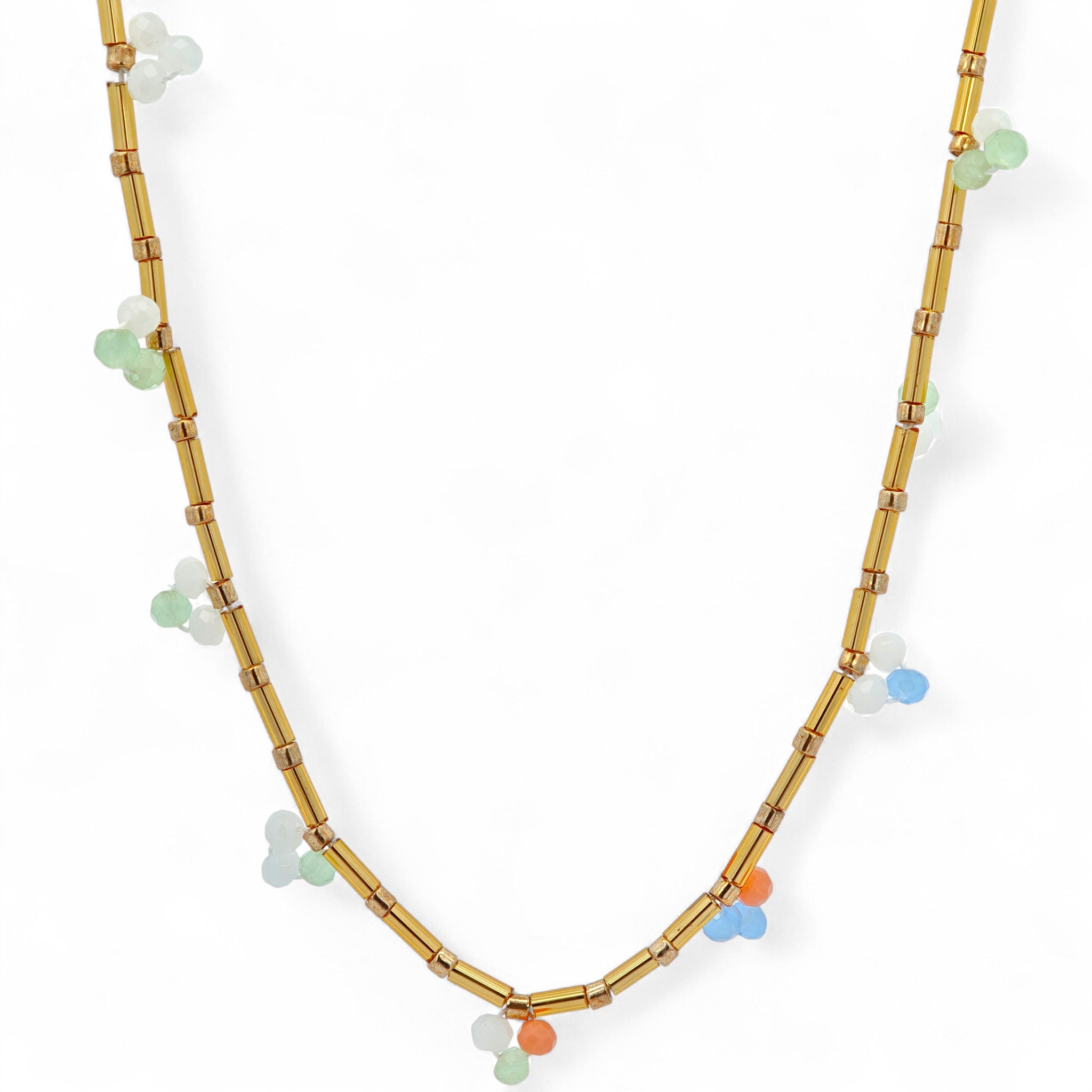 Collana Perle Multicolor Acciaio