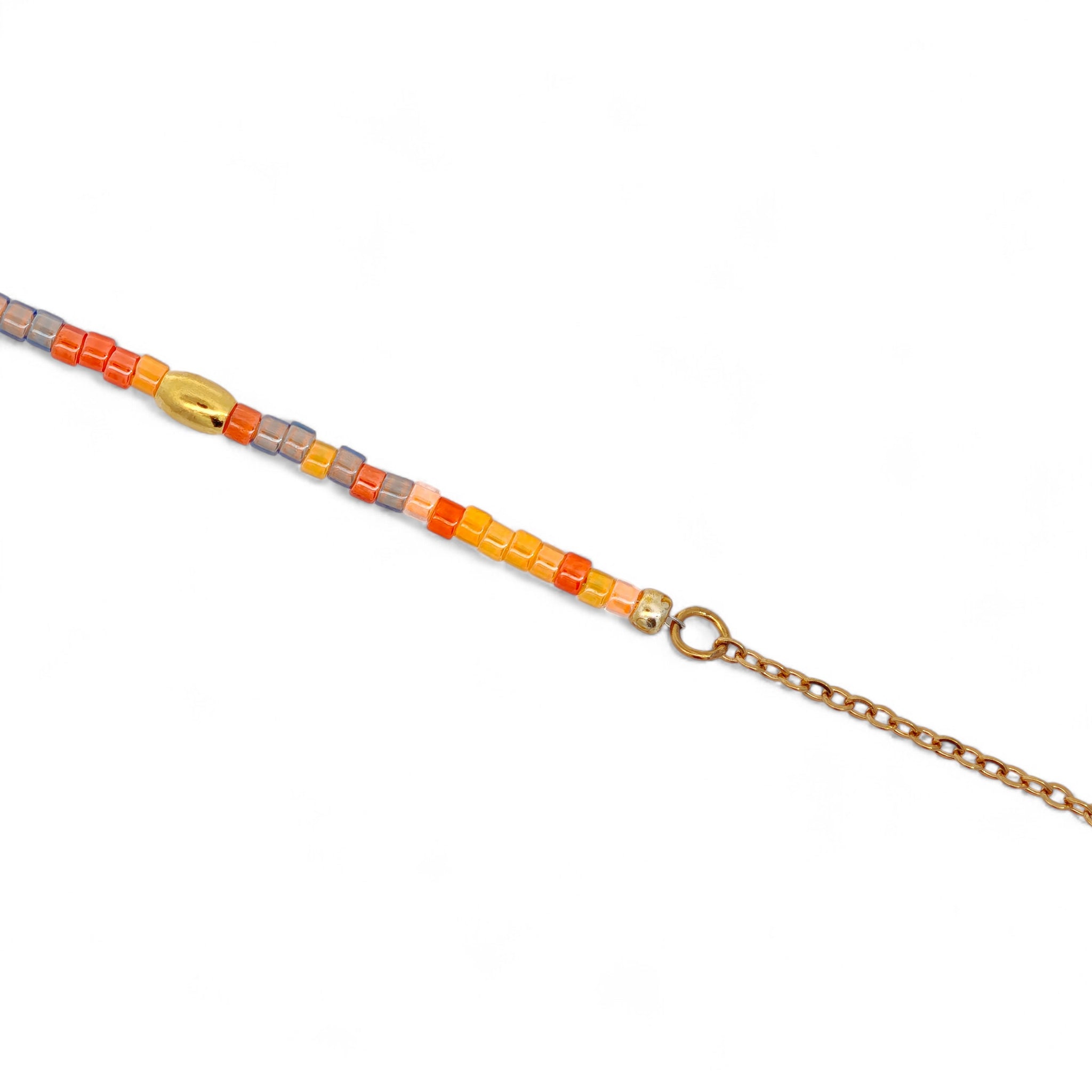 Collana Perline Colorate e Perle Acciaio