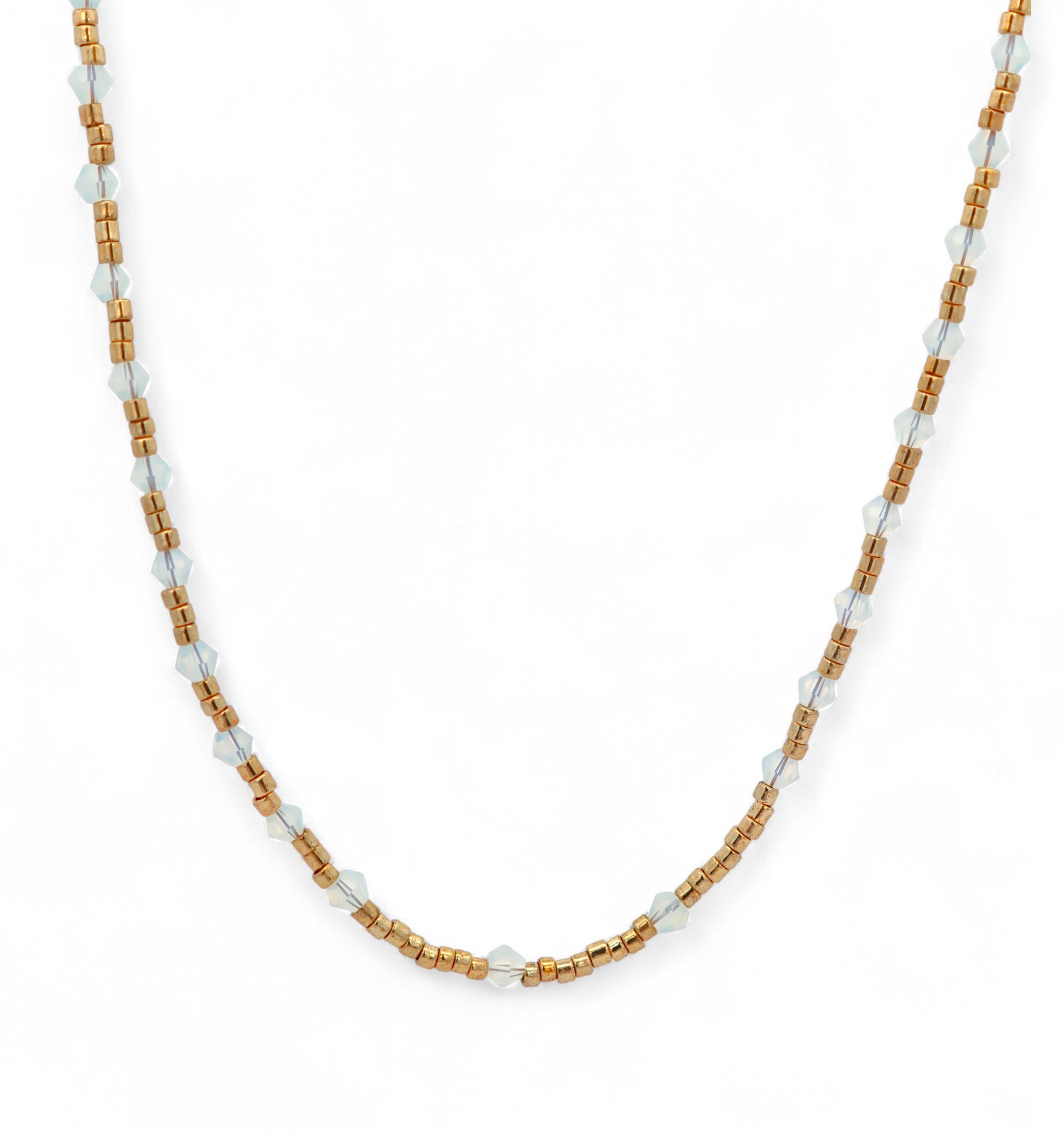 Collana Cristalli Colorati Acciaio