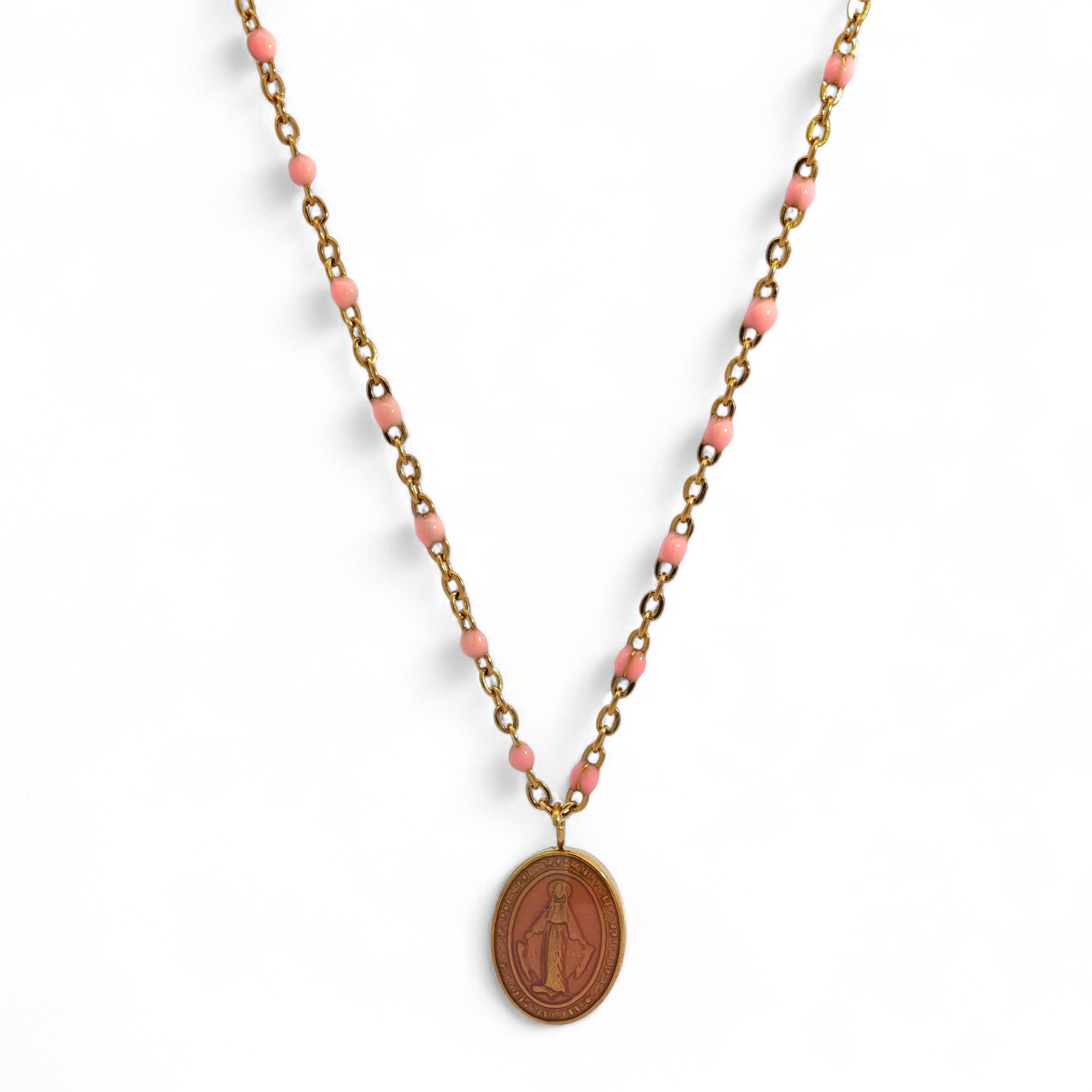 Collana Medaglietta Colorata Acciaio