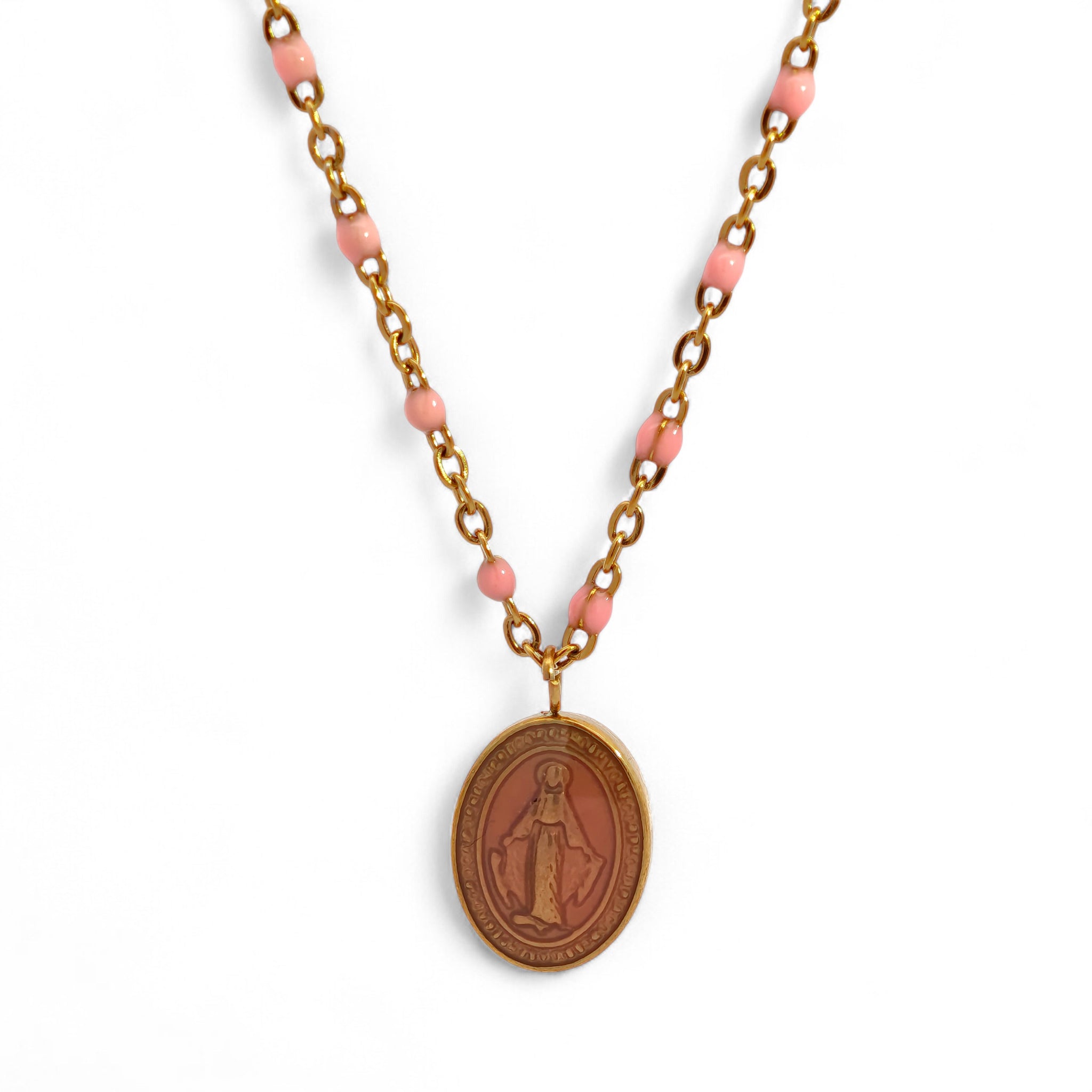 Collana Medaglietta Colorata Acciaio