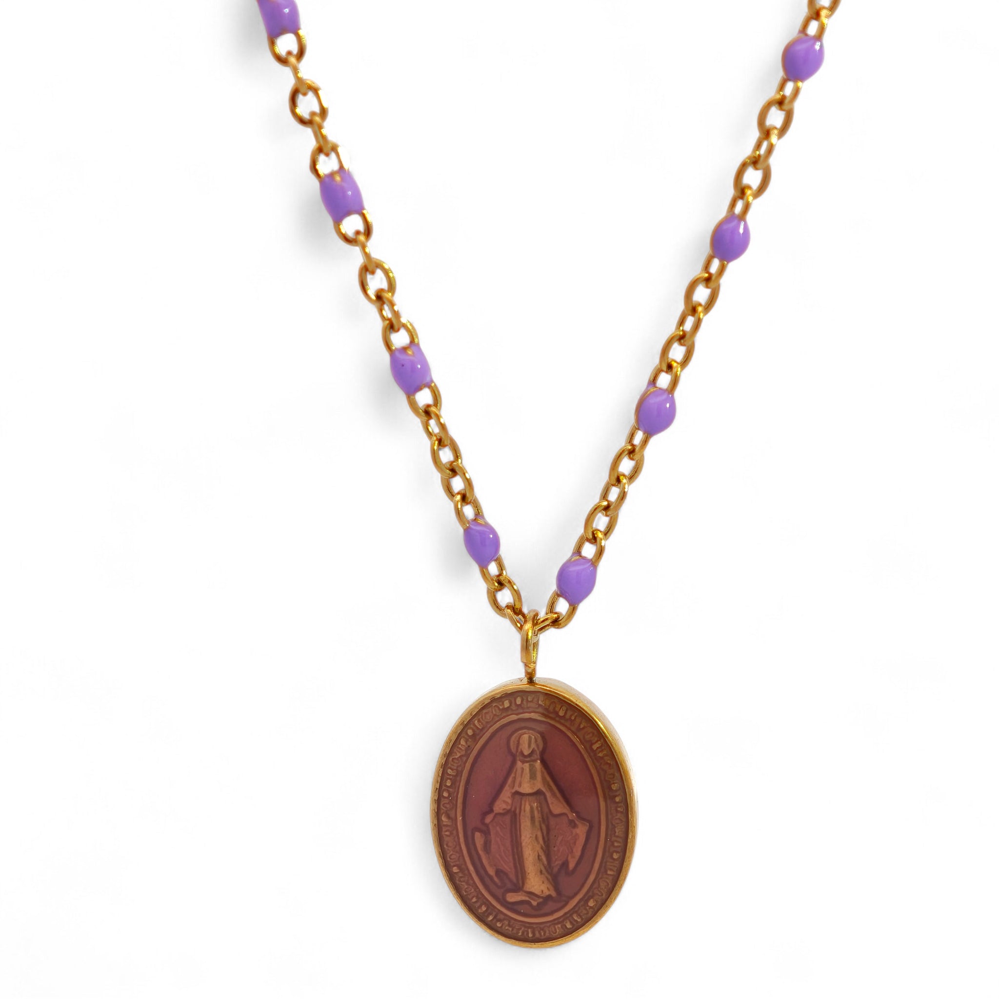 Collana Medaglietta Colorata Acciaio