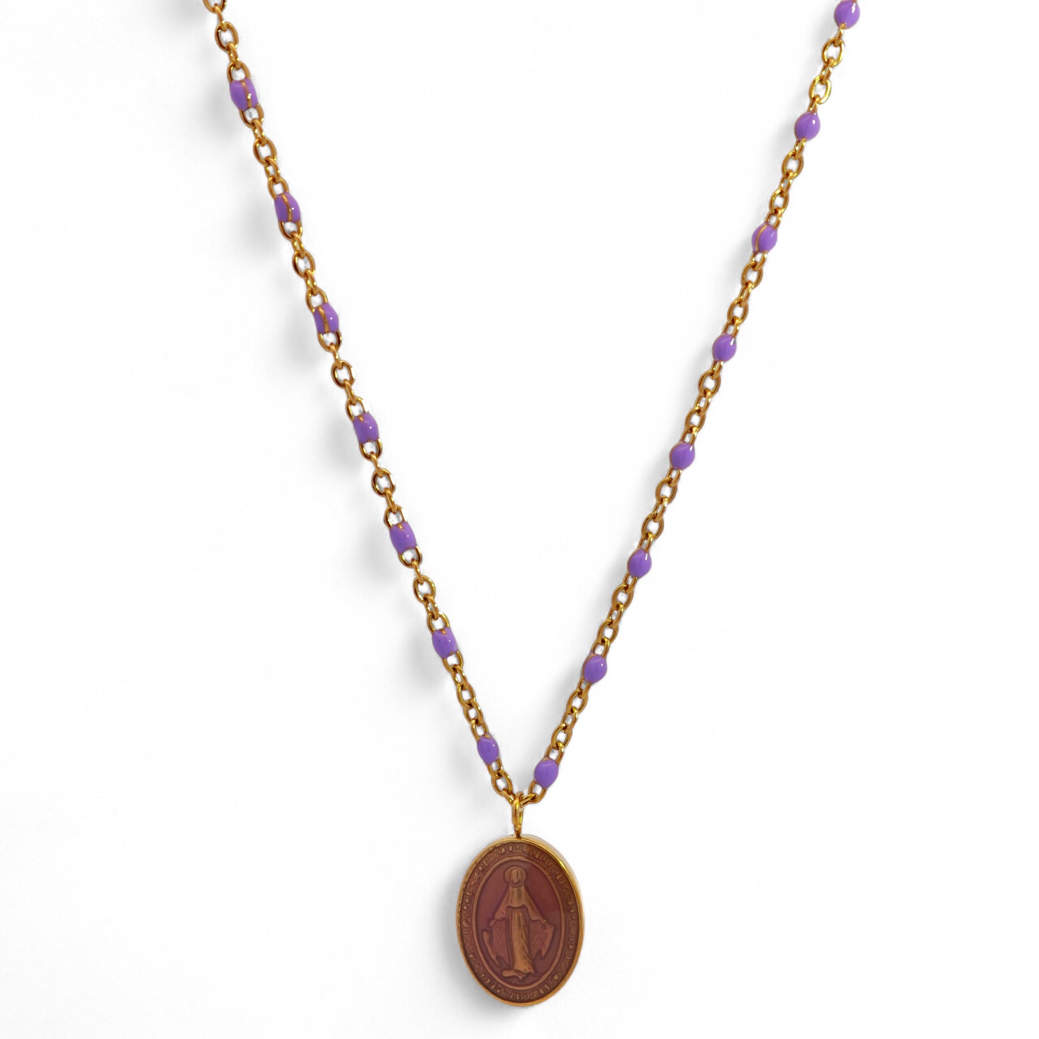 Collana Medaglietta Colorata Acciaio