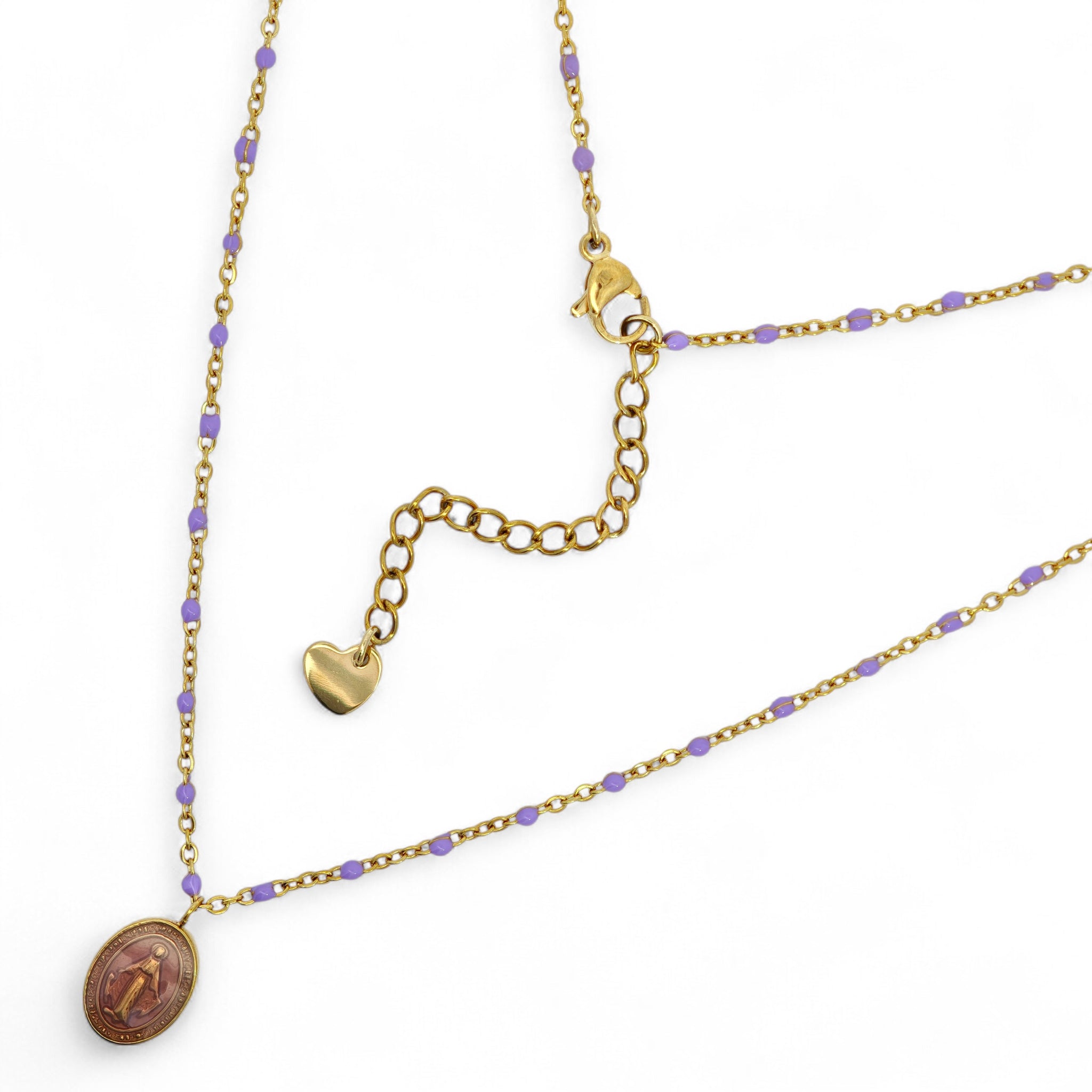 Collana Medaglietta Colorata Acciaio