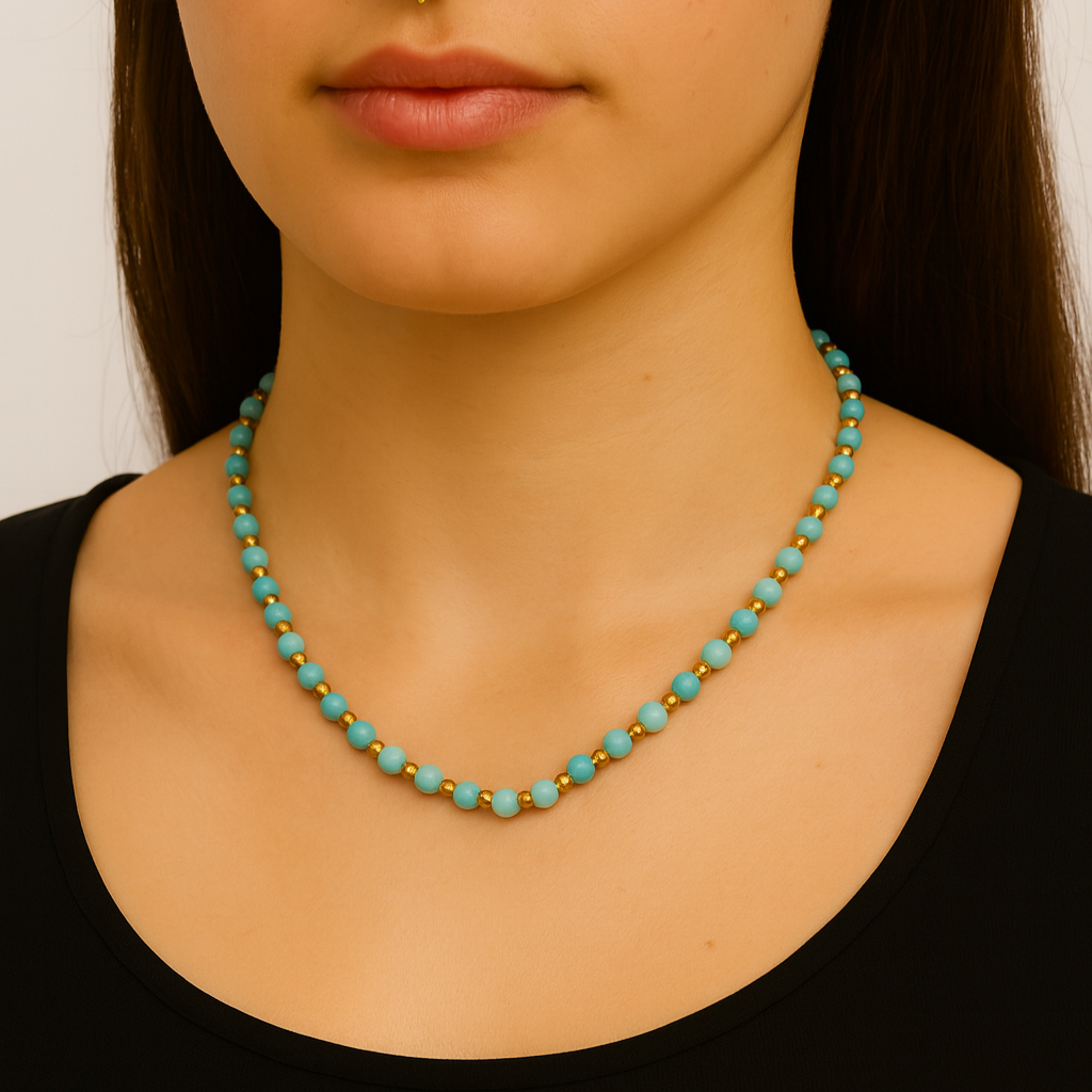 Collana Perle Colorate Acciaio