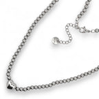 Collana Cuore in Acciaio Con Perline