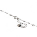 Collana in Acciaio con Pendenti a Cuore e Perle