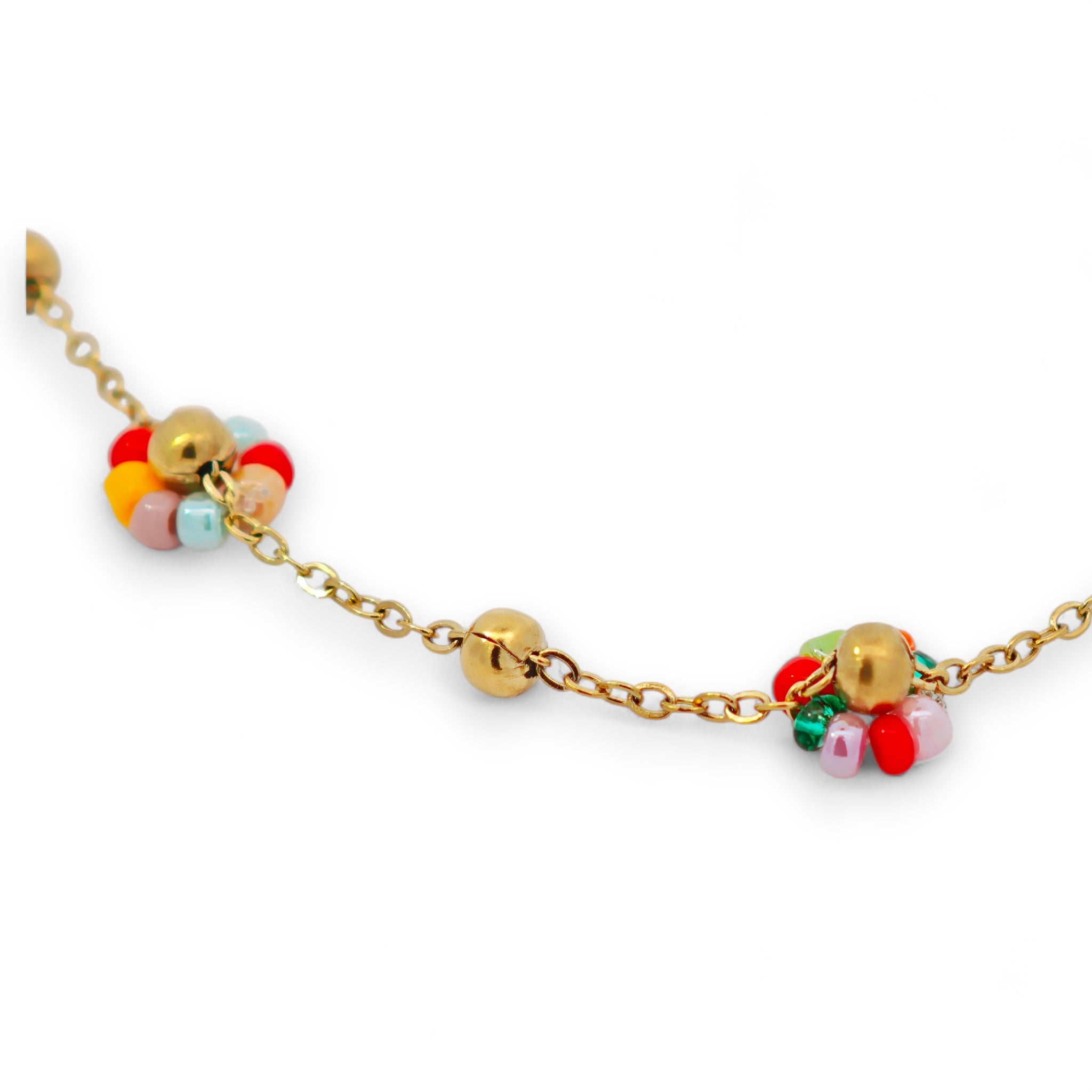 Collana Fiori Colorati Acciaio