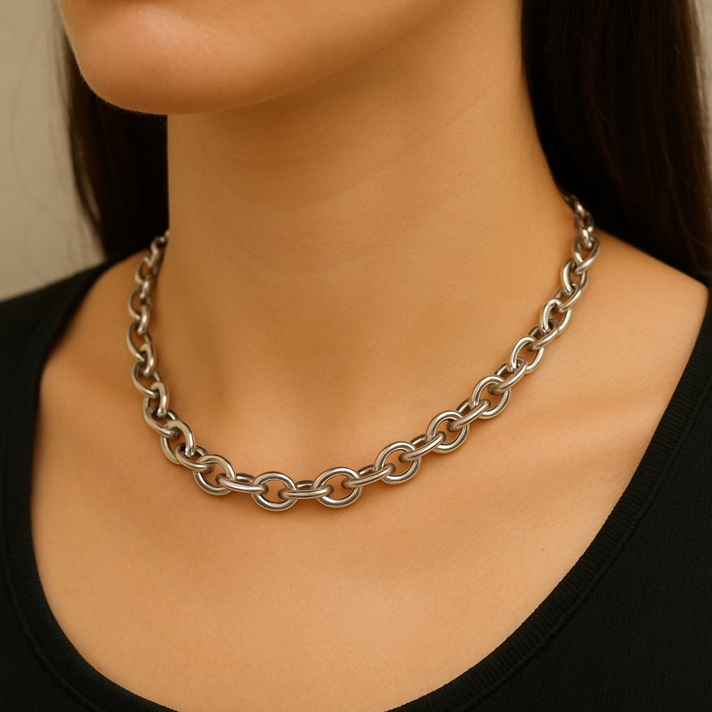 Collana a Catena Spessa in Acciaio