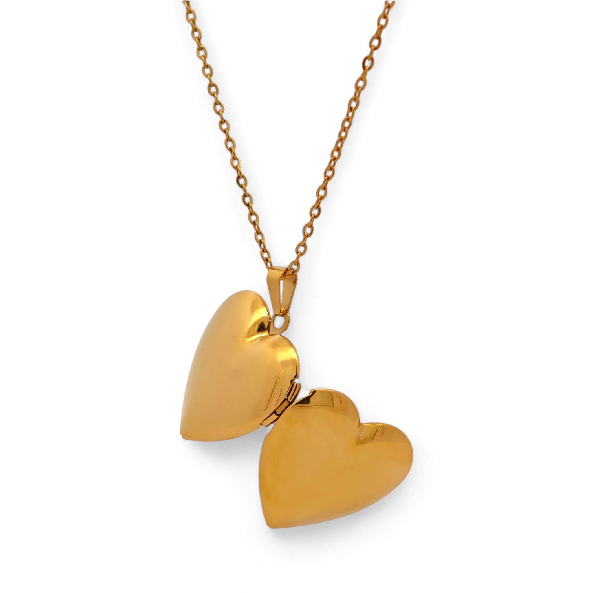 Collana in Acciaio con Ciondolo a Cuore Apribile