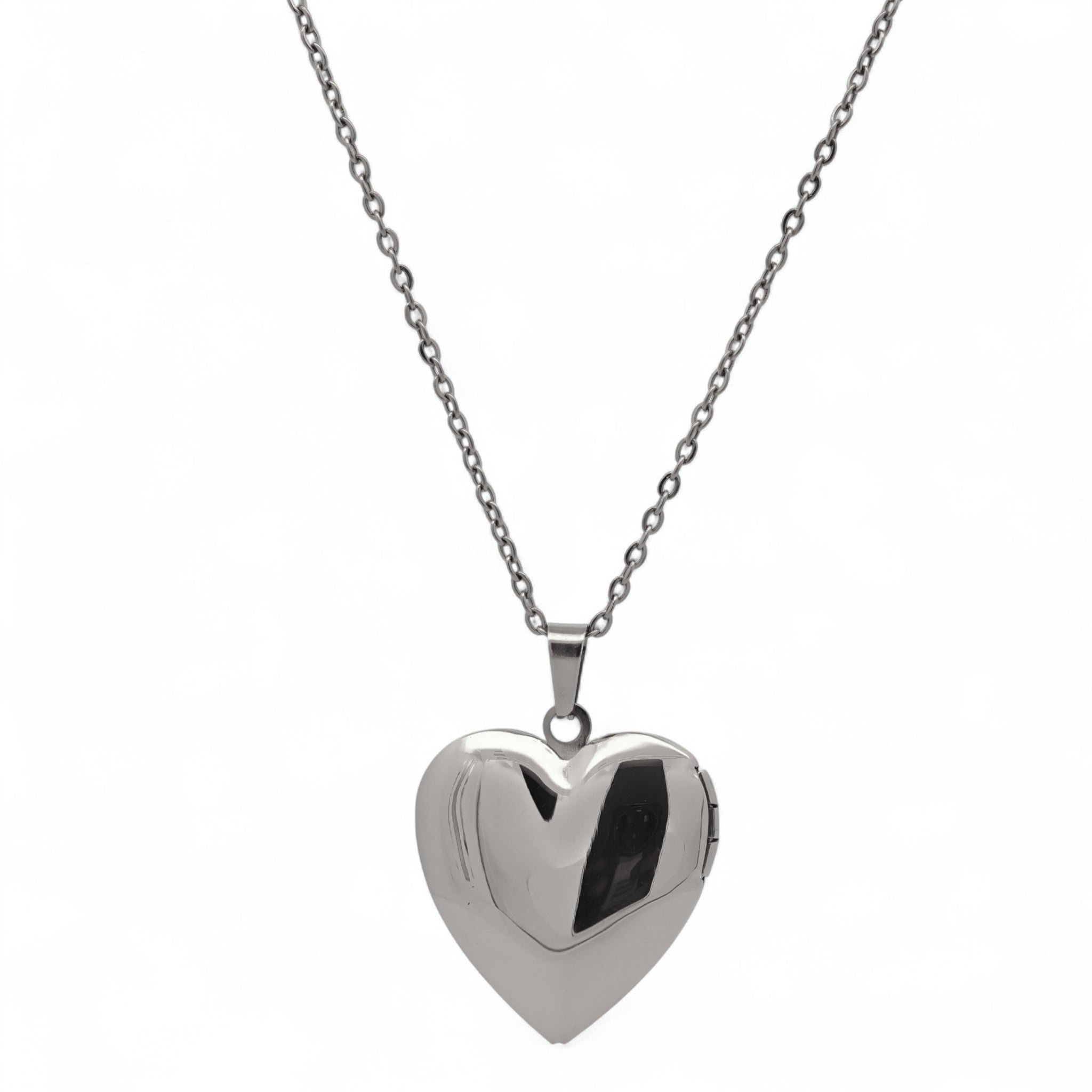 Collana in Acciaio con Ciondolo a Cuore Apribile
