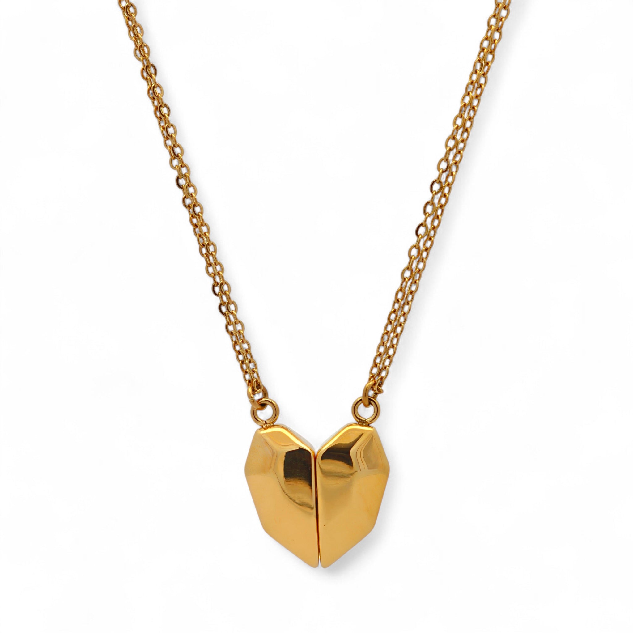 Collana in Acciaio con Cuore Geometrico