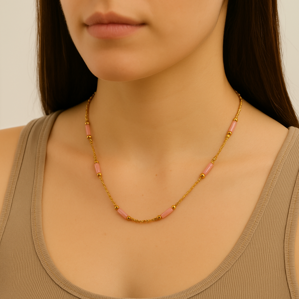 Collana cilindri smaltati Acciaio