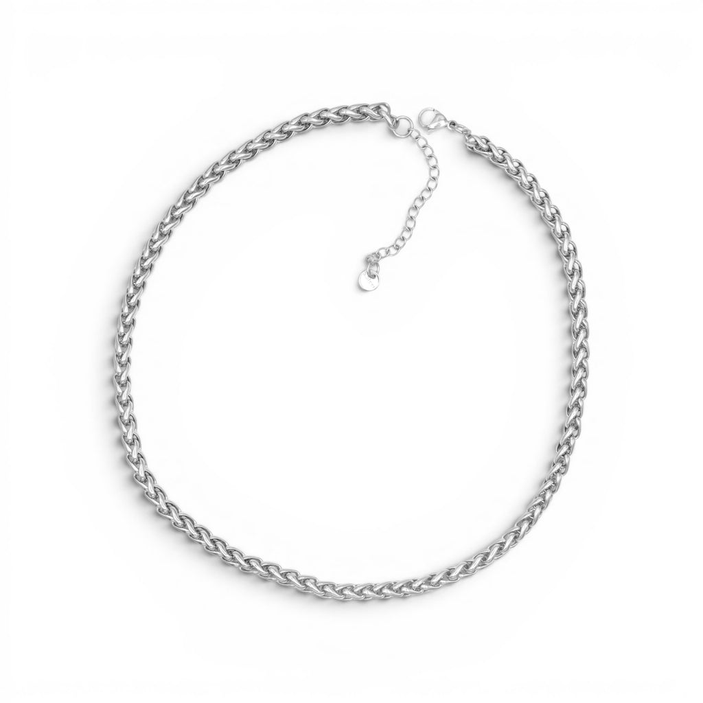 Collana Girocollo a Treccia Spiga In Acciaio Inossidabile