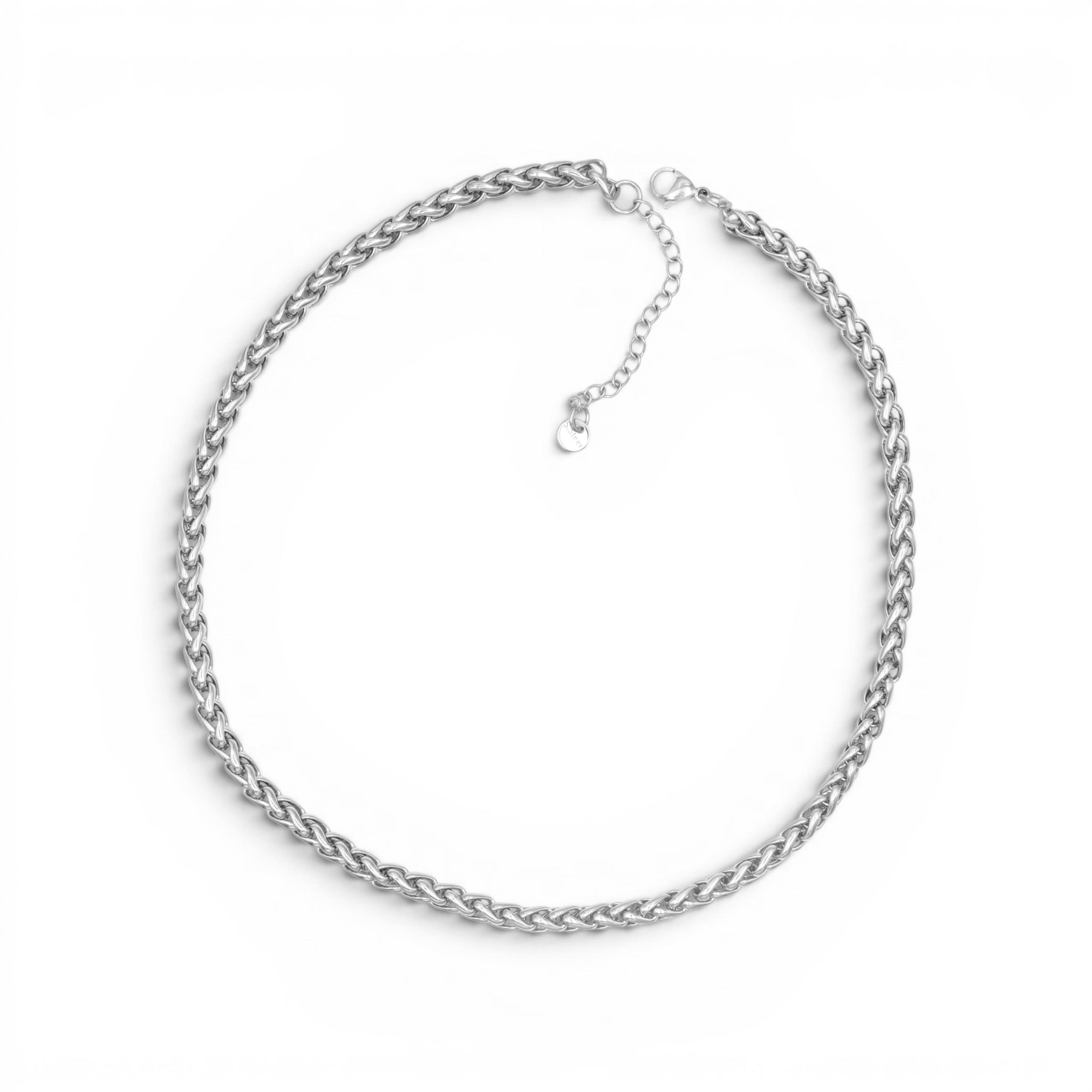 Collana Girocollo a Treccia Spiga In Acciaio Inossidabile