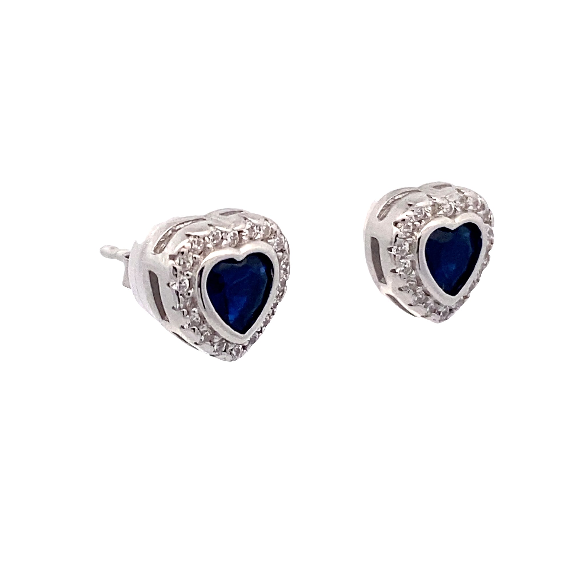 ORECCHINI CON CUORE BLU IN ARGENTO 925