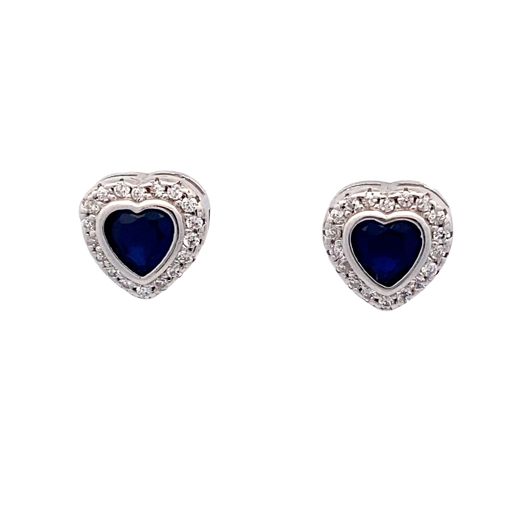 ORECCHINI CON CUORE BLU IN ARGENTO 925