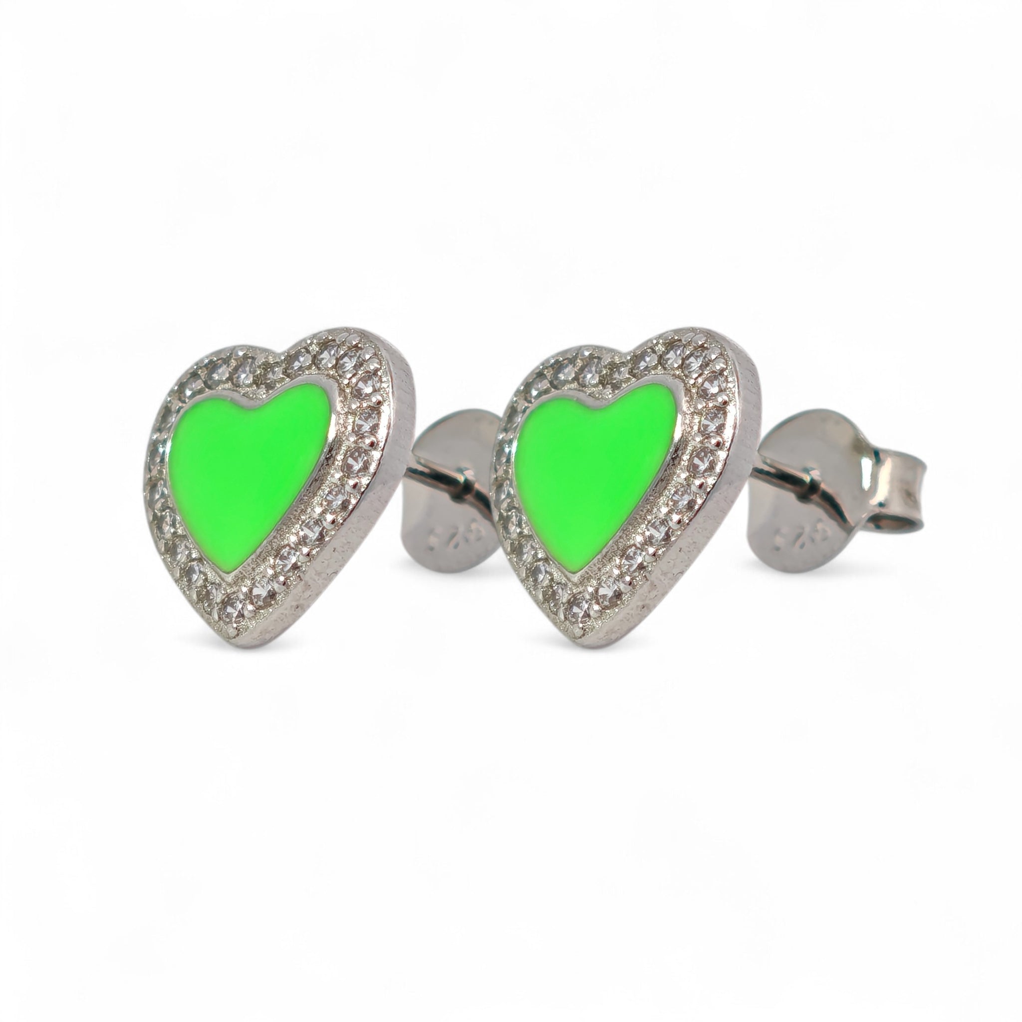 Orecchini Cuore Smaltato Argento 925