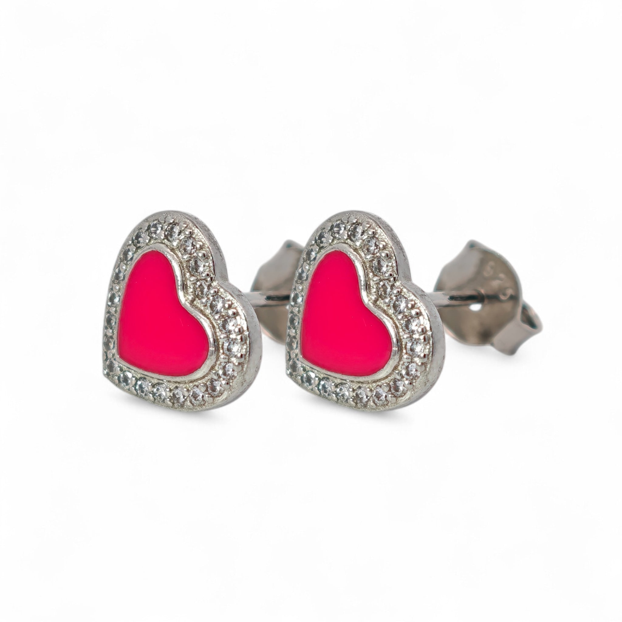 Orecchini Cuore Smaltato Argento 925