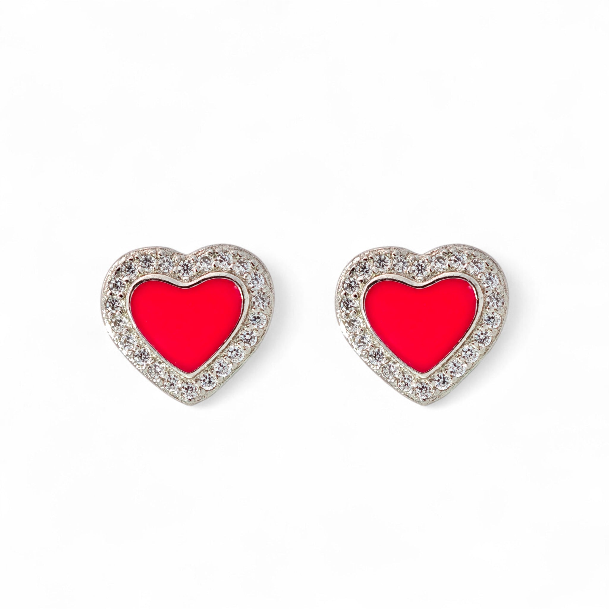 Orecchini Cuore Smaltato Argento 925