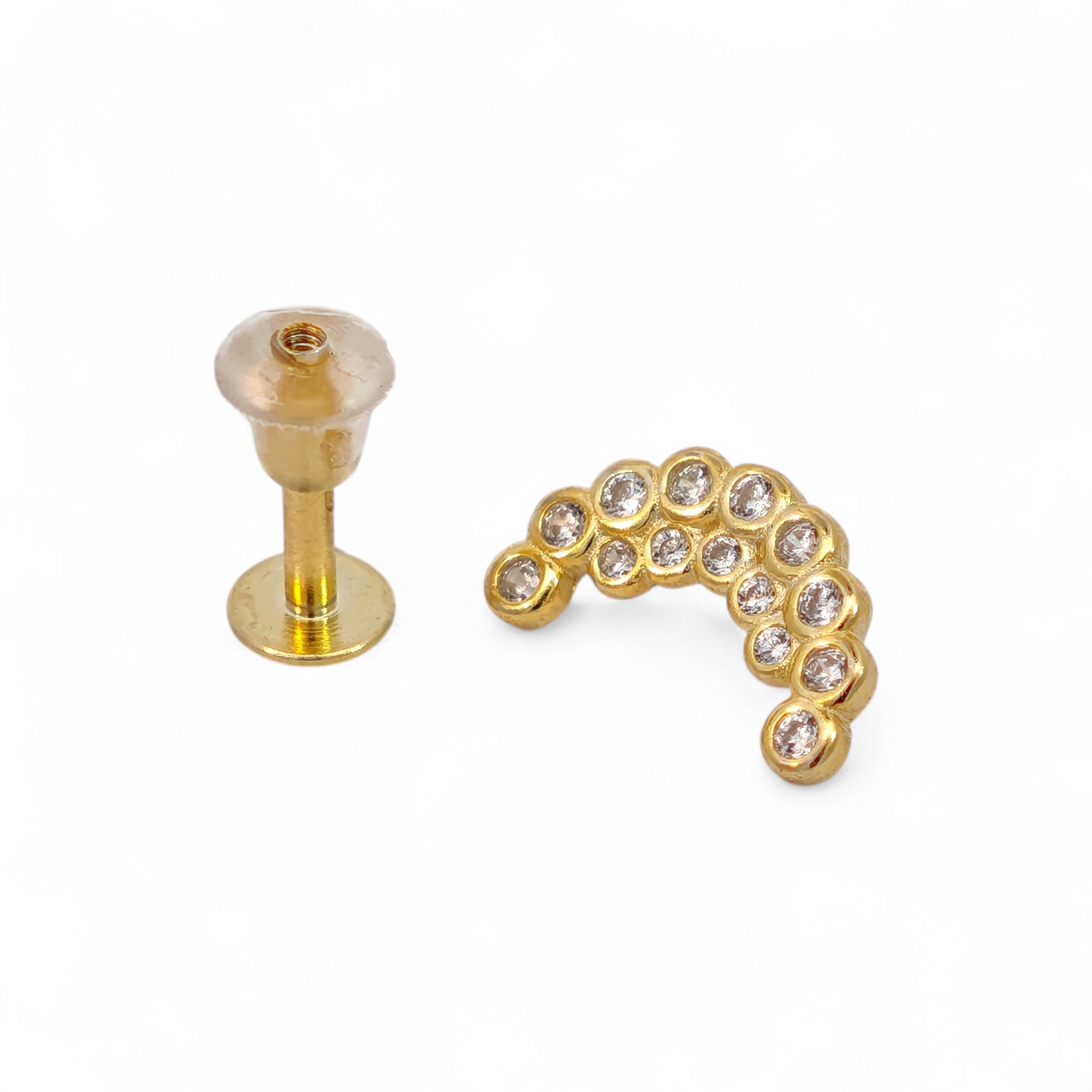 Piercing Curva Zirconi Argento