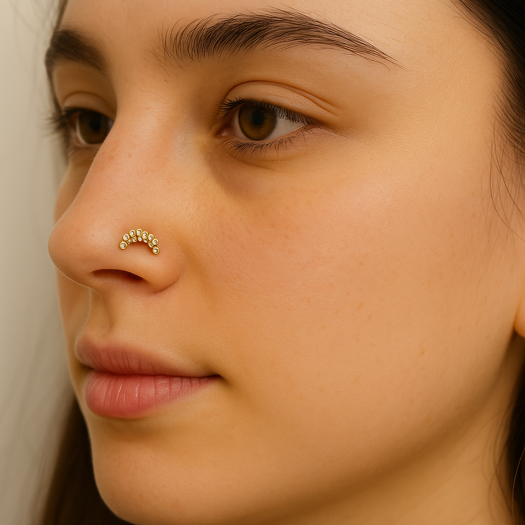 Piercing Curva Zirconi Argento