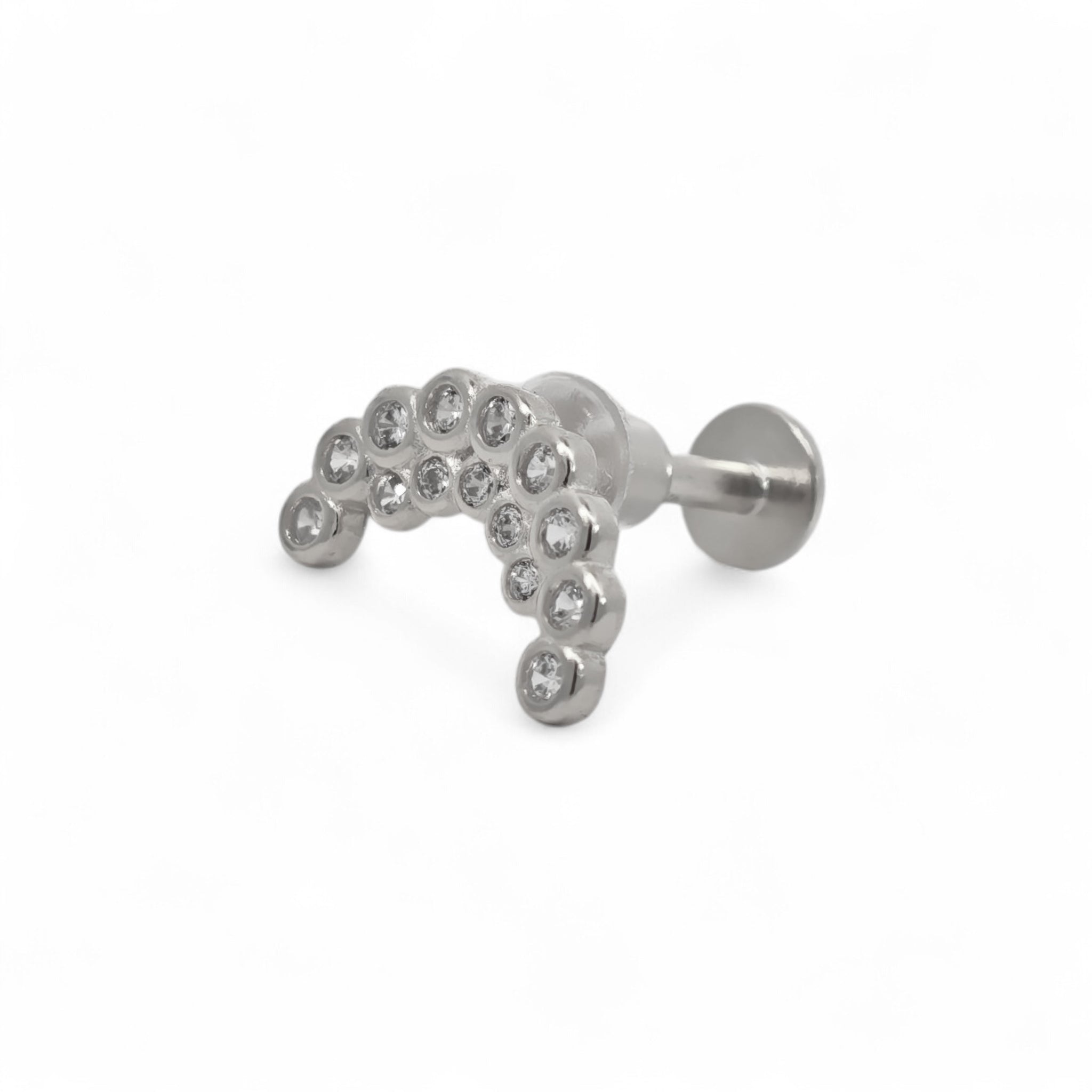 Piercing Curva Zirconi Argento