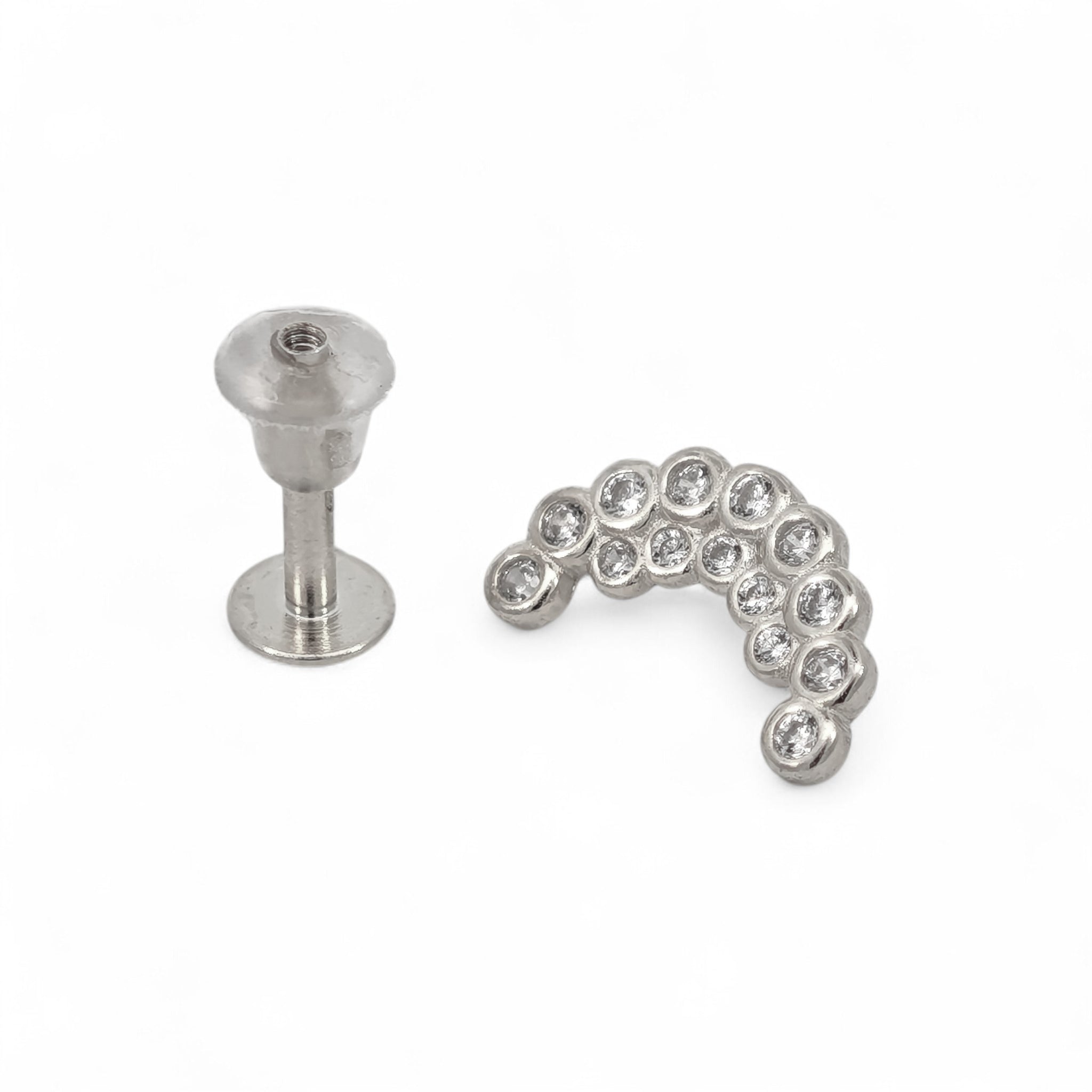 Piercing Curva Zirconi Argento