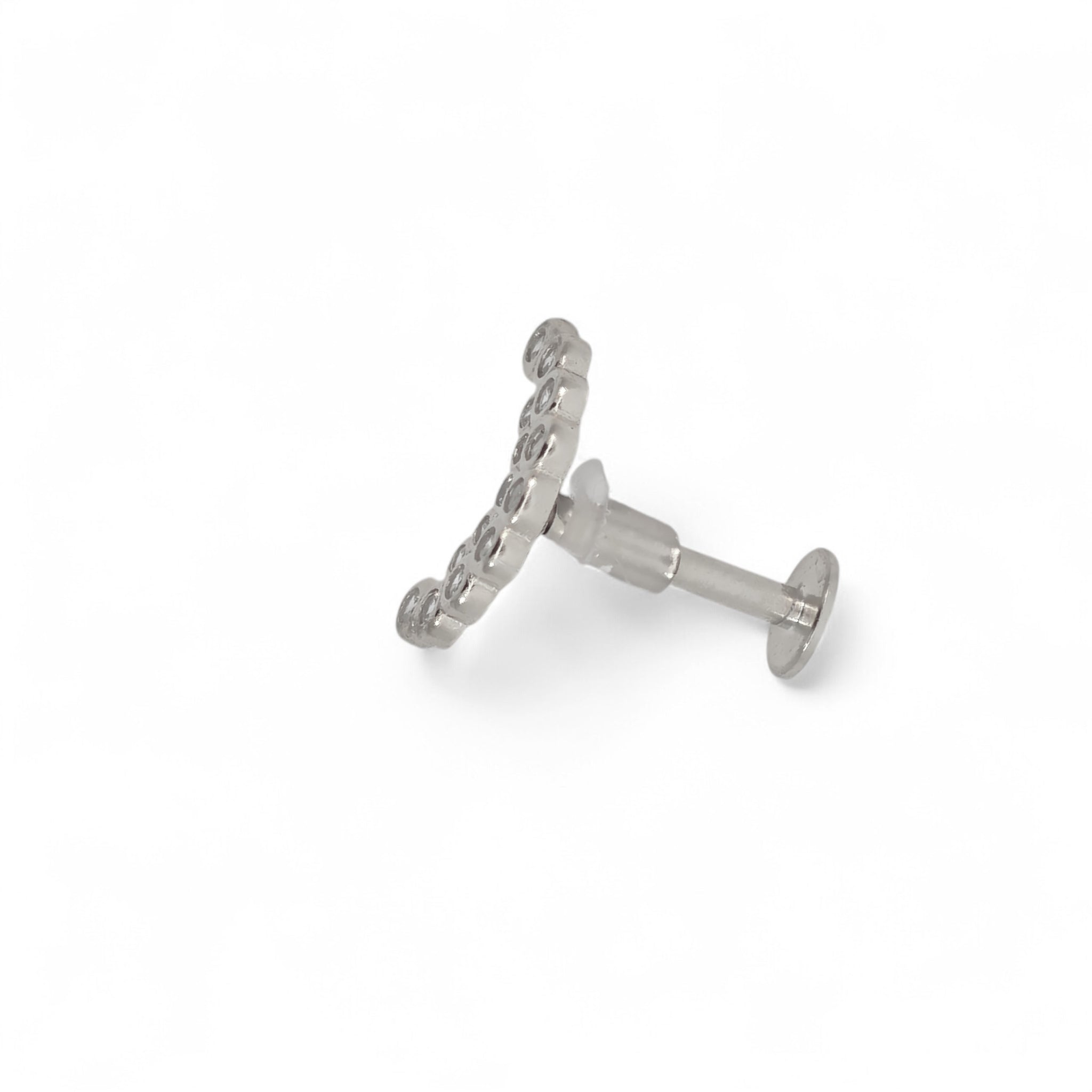 Piercing Curva Zirconi Argento