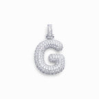 Ciondolo Lettera Bubble Bombato con Pavé di Zirconi In Ottone
